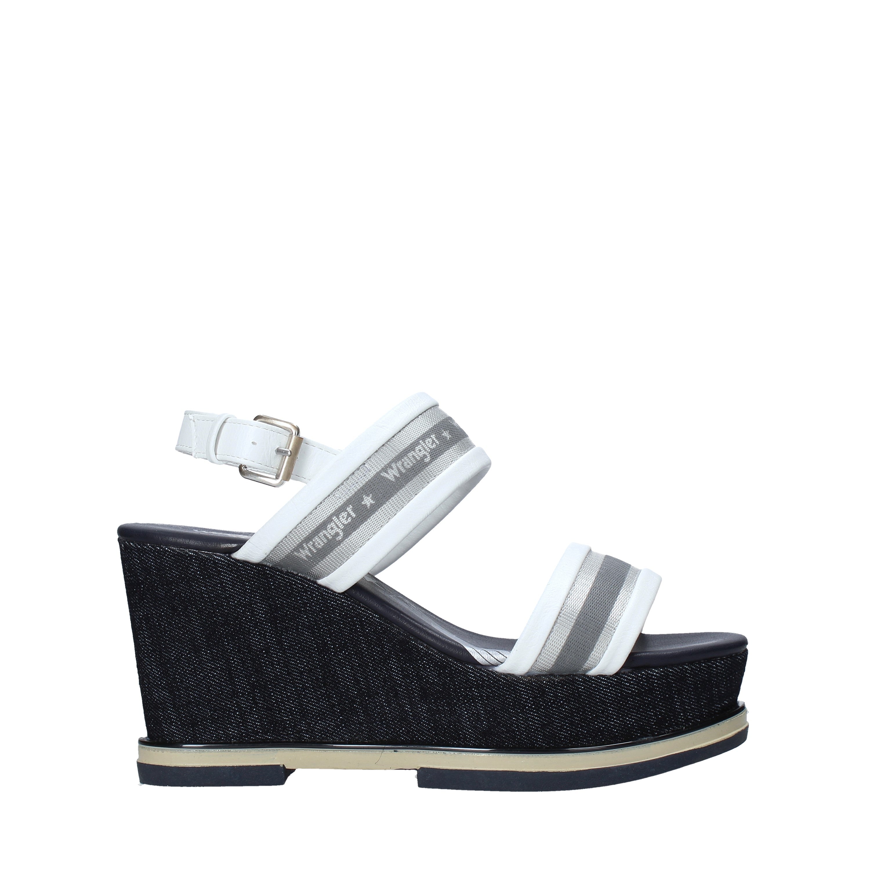 Sandali zeppa Bianco Wrangler