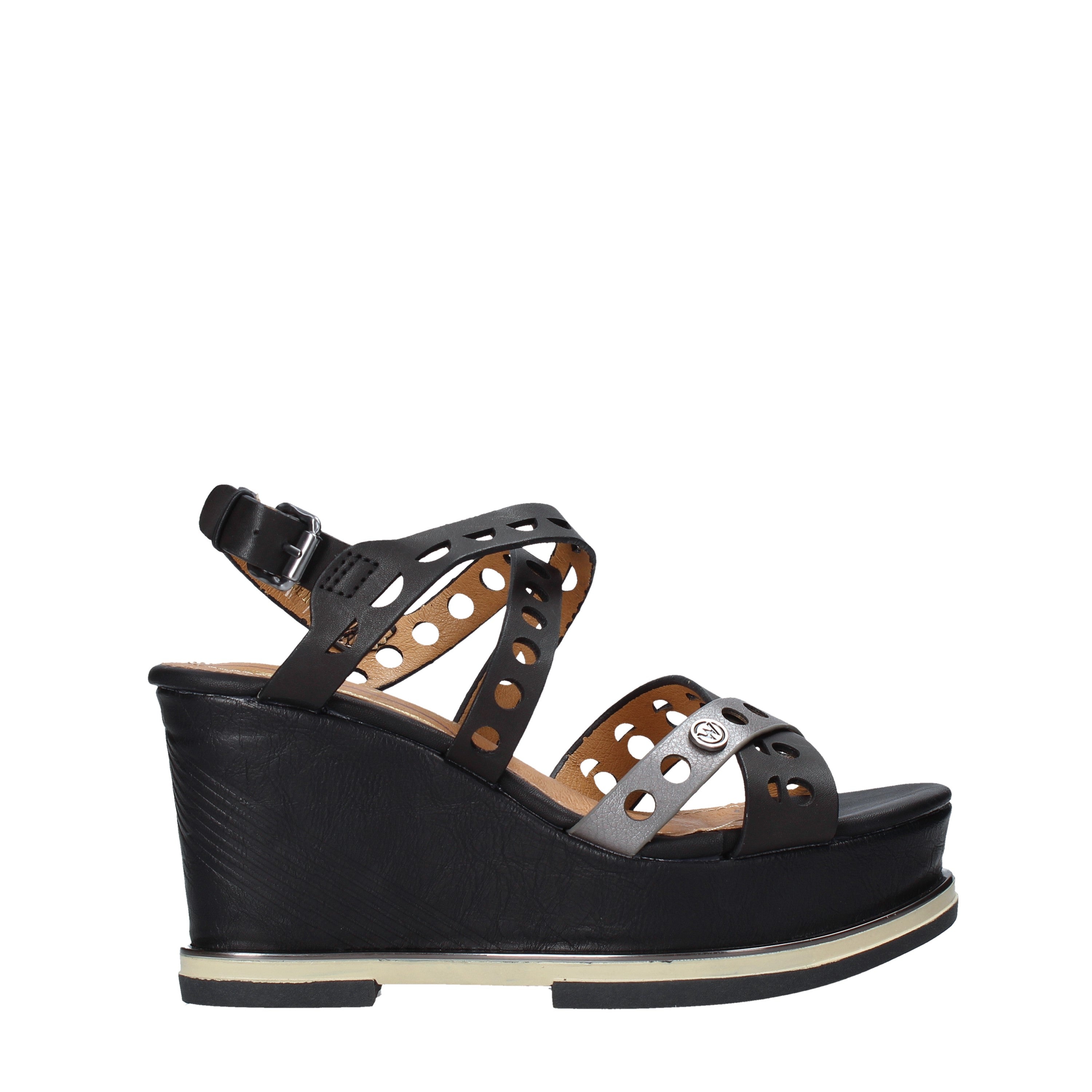 Sandali zeppa Nero Wrangler