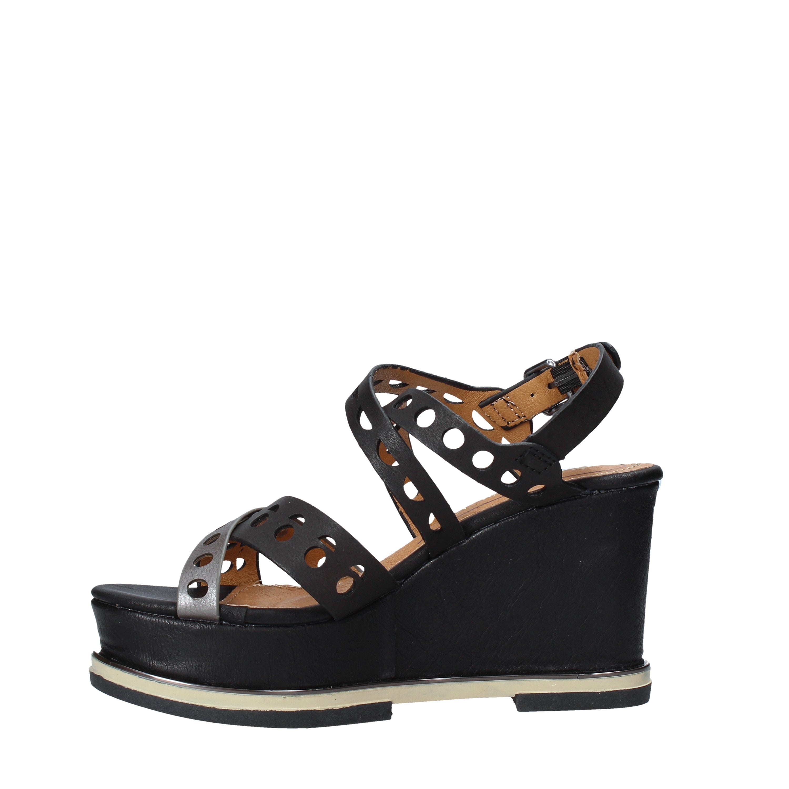 Sandali zeppa Nero Wrangler