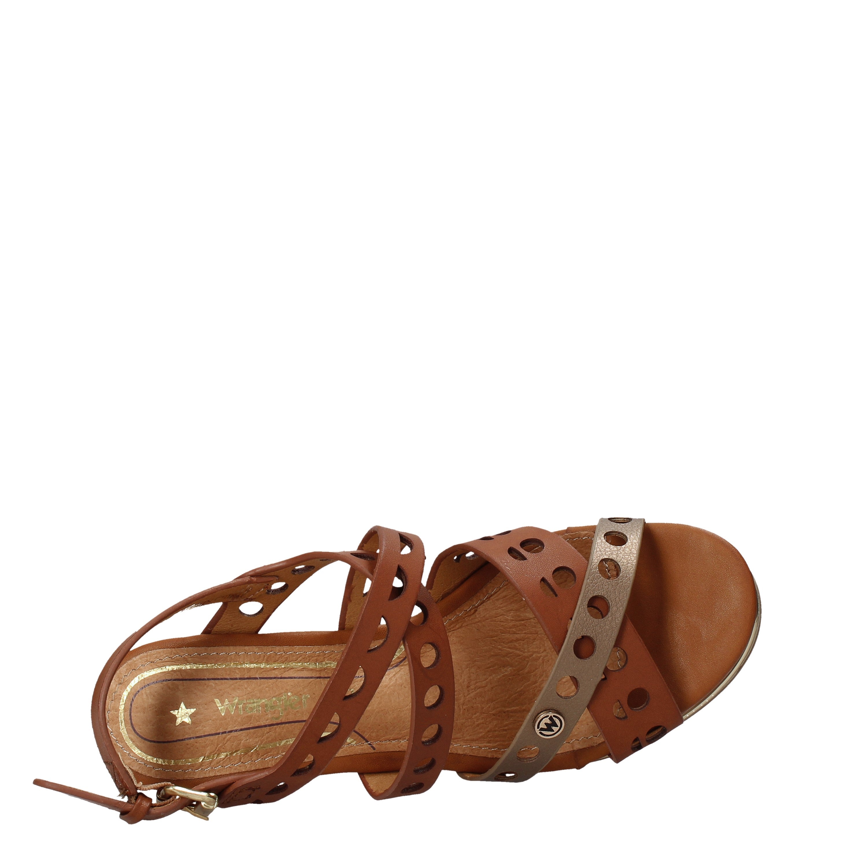 Sandali zeppa Marrone Wrangler