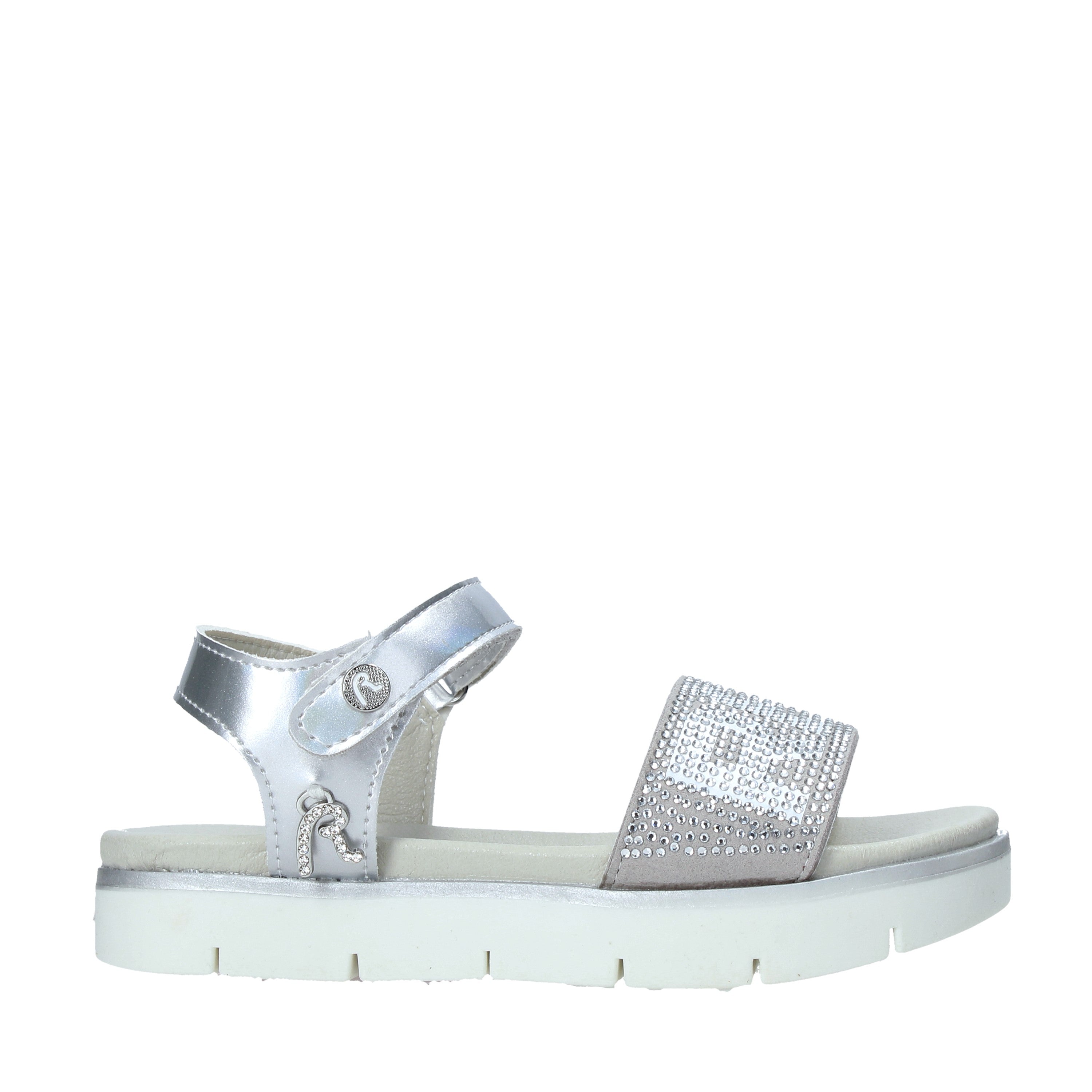 Sandali con strappi Argentato Replay&sons