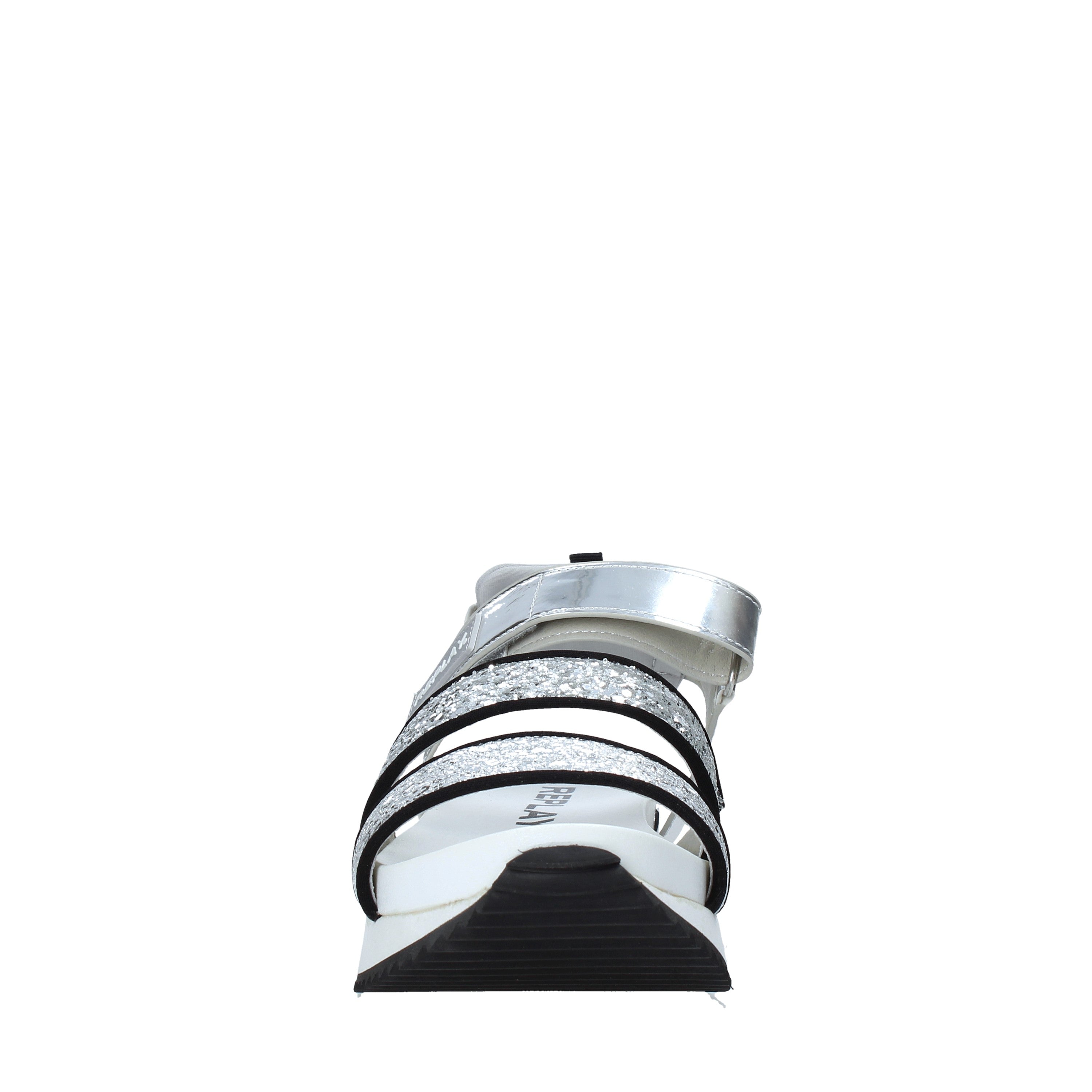 Sandali con strappi Argentato Replay&sons