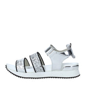 Sandali con strappi Argentato Replay&sons