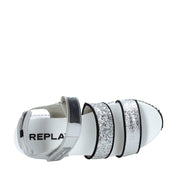 Sandali con strappi Argentato Replay&sons