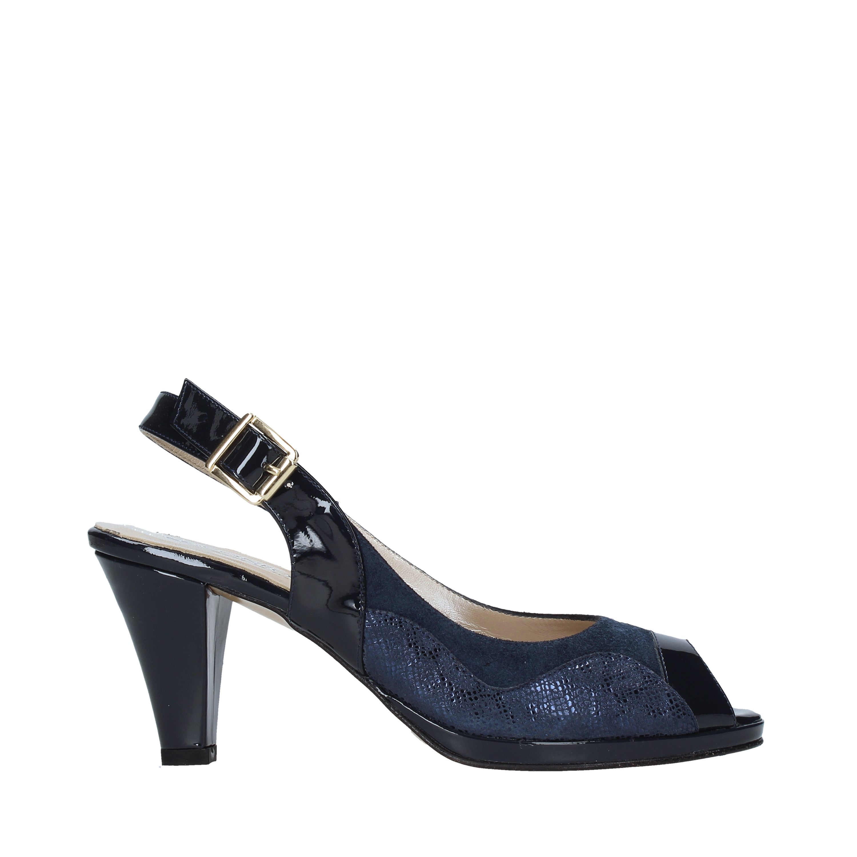 Sandali tacco Blu Confort