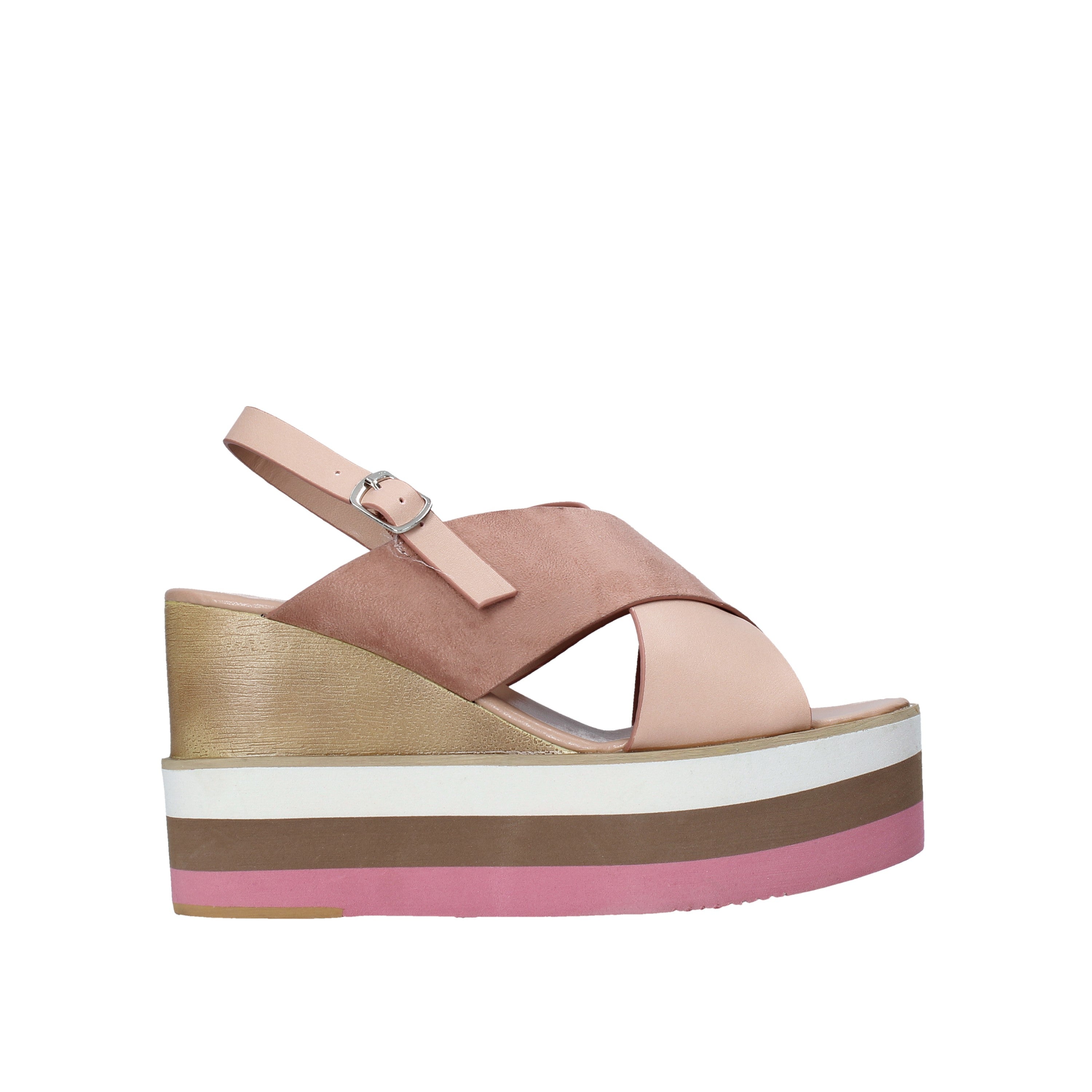 Sandali zeppa Rosa Onyx