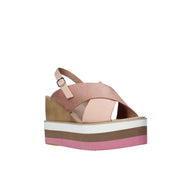 Sandali zeppa Rosa Onyx