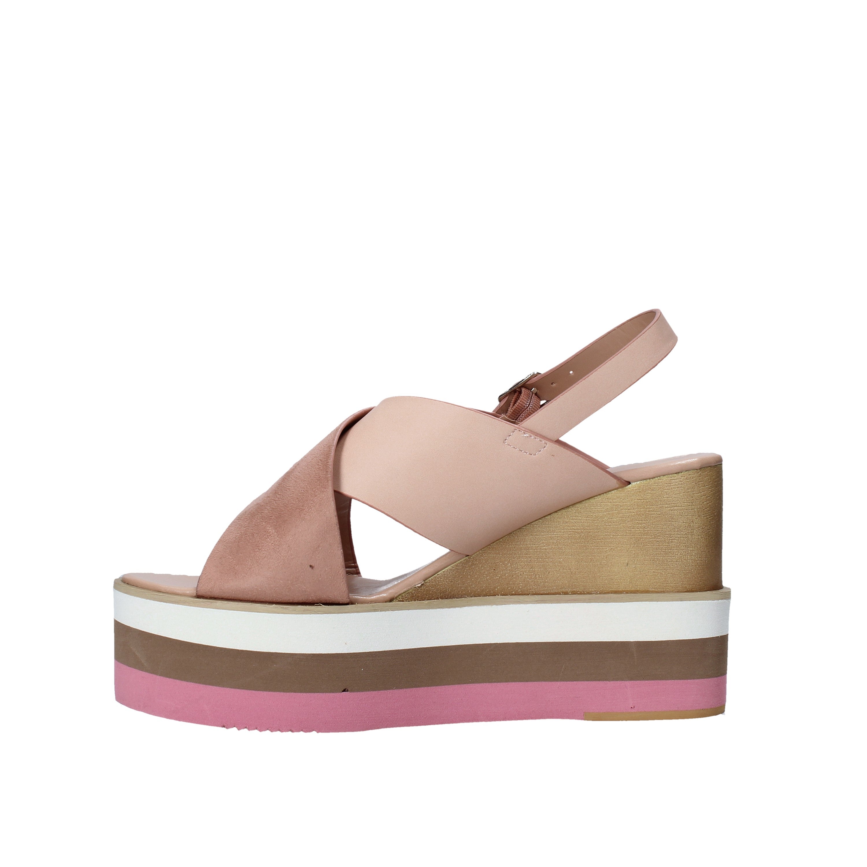 Sandali zeppa Rosa Onyx