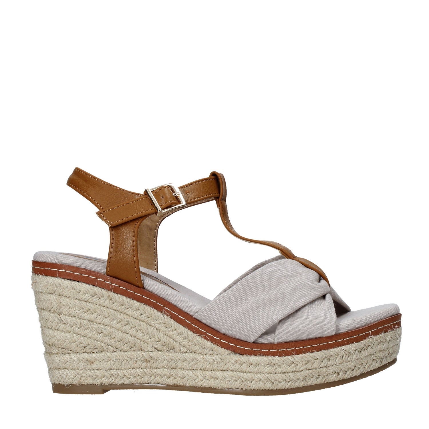 Sandali zeppa Beige Refresh