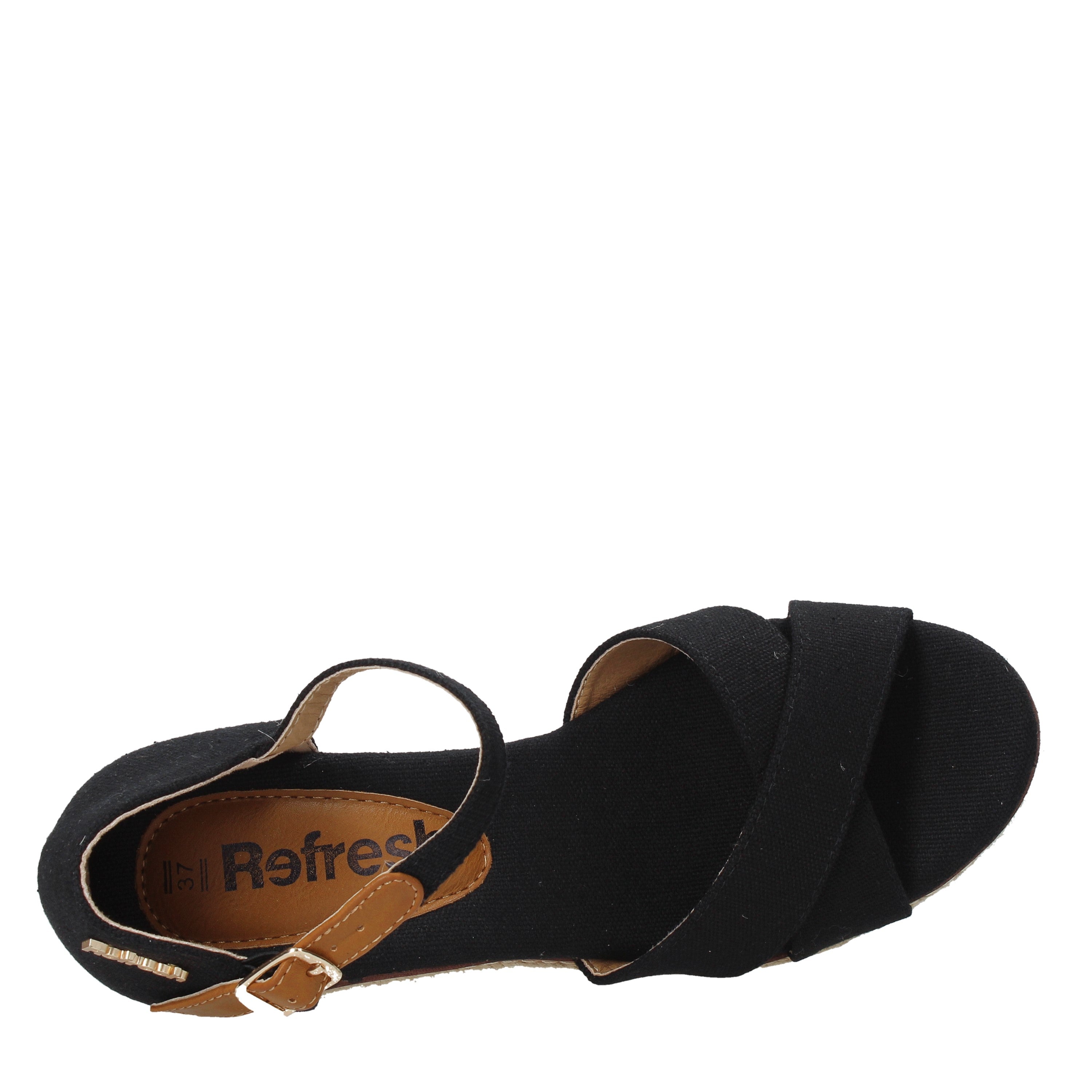 Sandali zeppa Nero Refresh