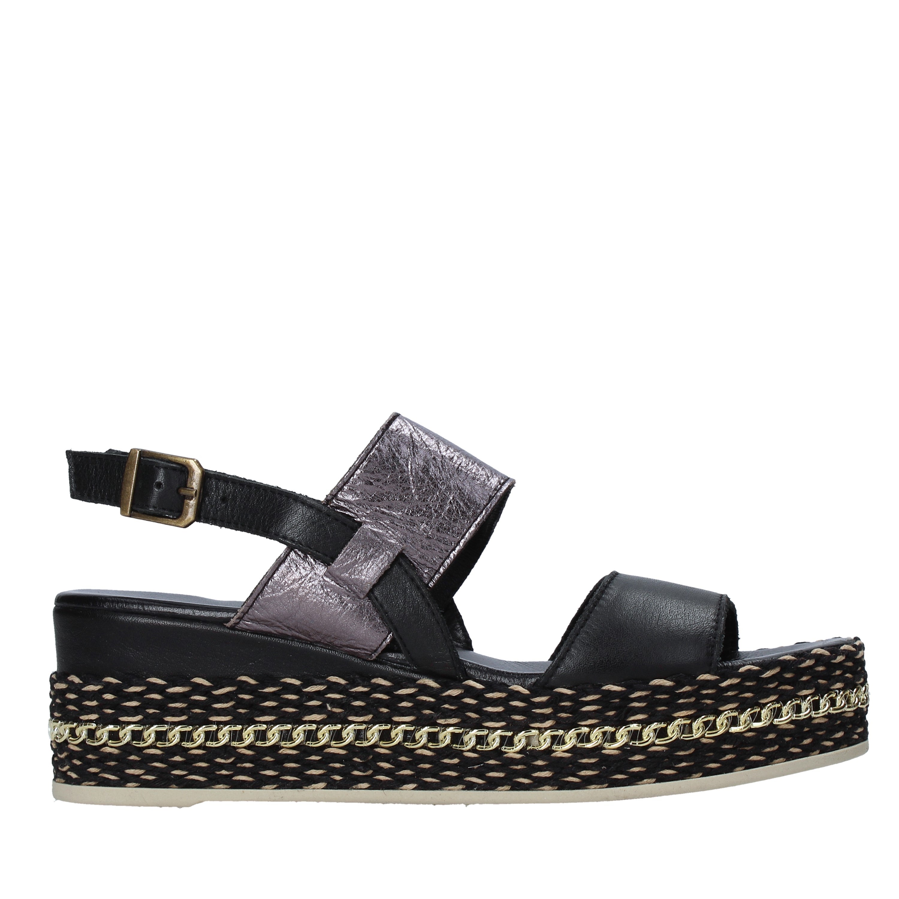 Sandali zeppa Nero Bueno Shoes