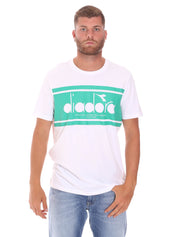 T-shirt Bianco Verde Diadora