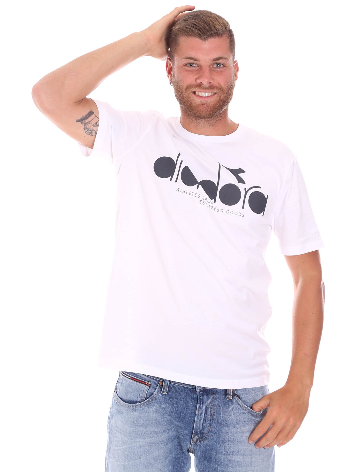 T-shirt Bianco Nero Diadora