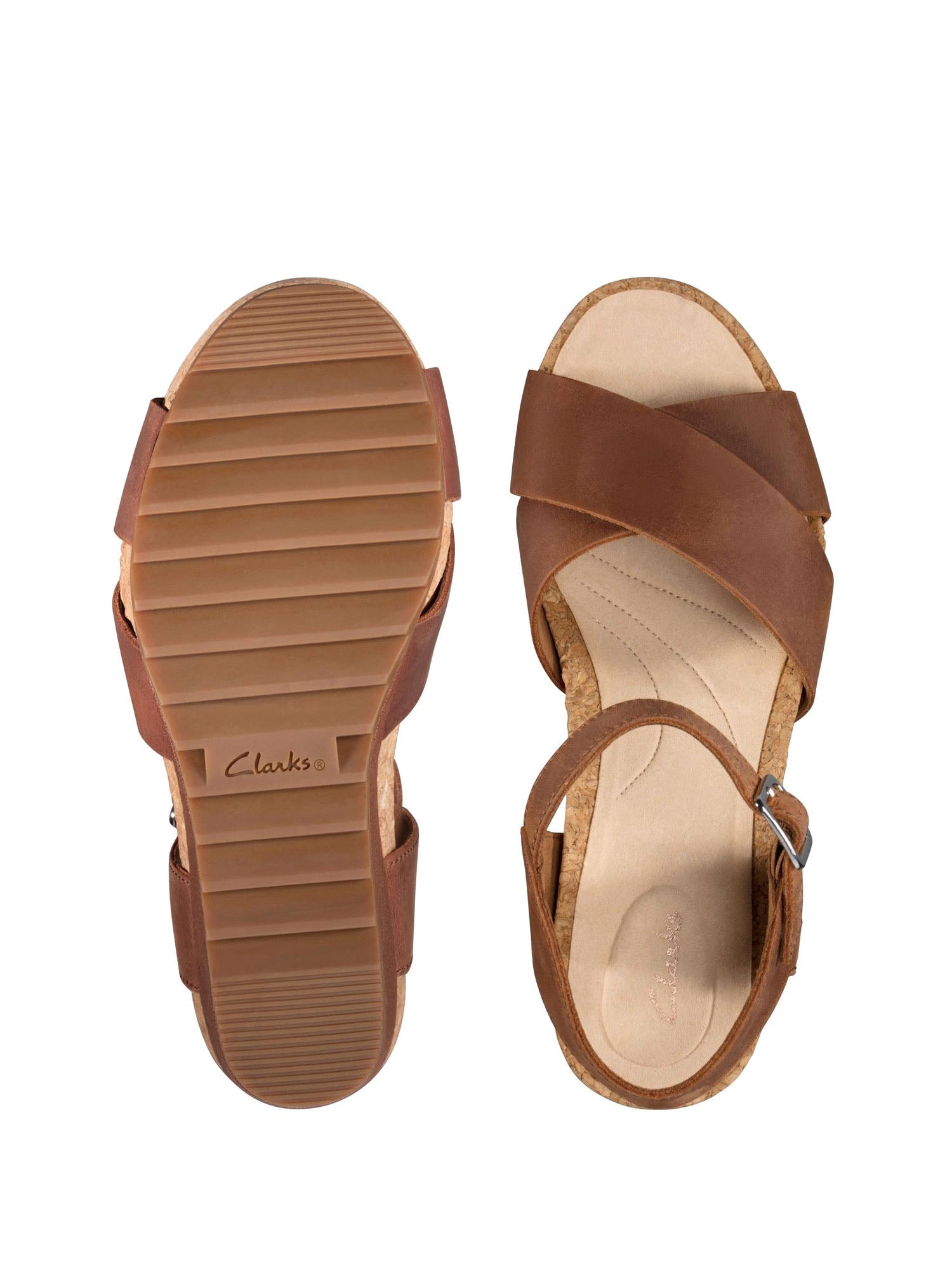 Sandali zeppa Marrone Clarks