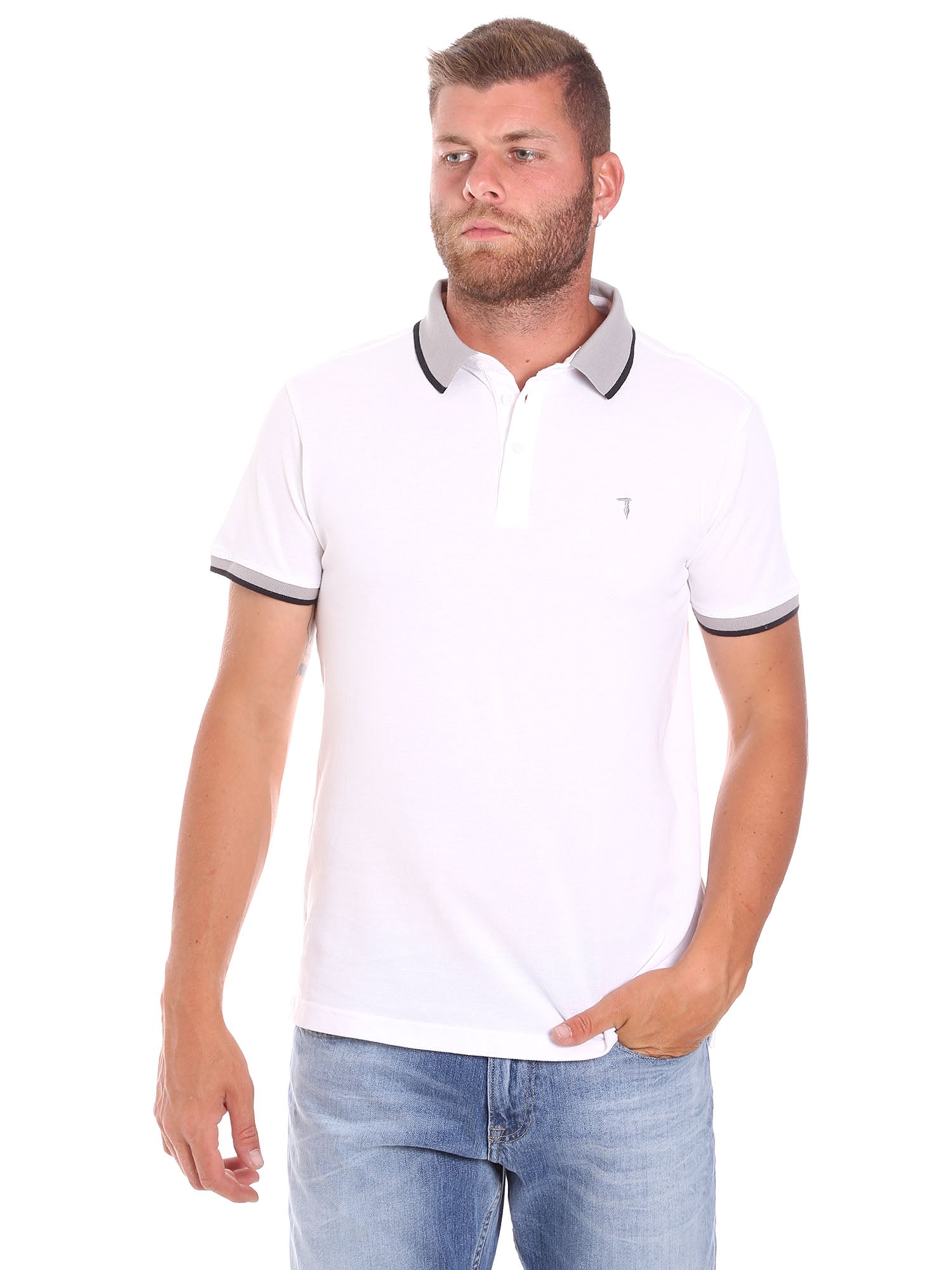Polo Bianco Trussardi Jeans