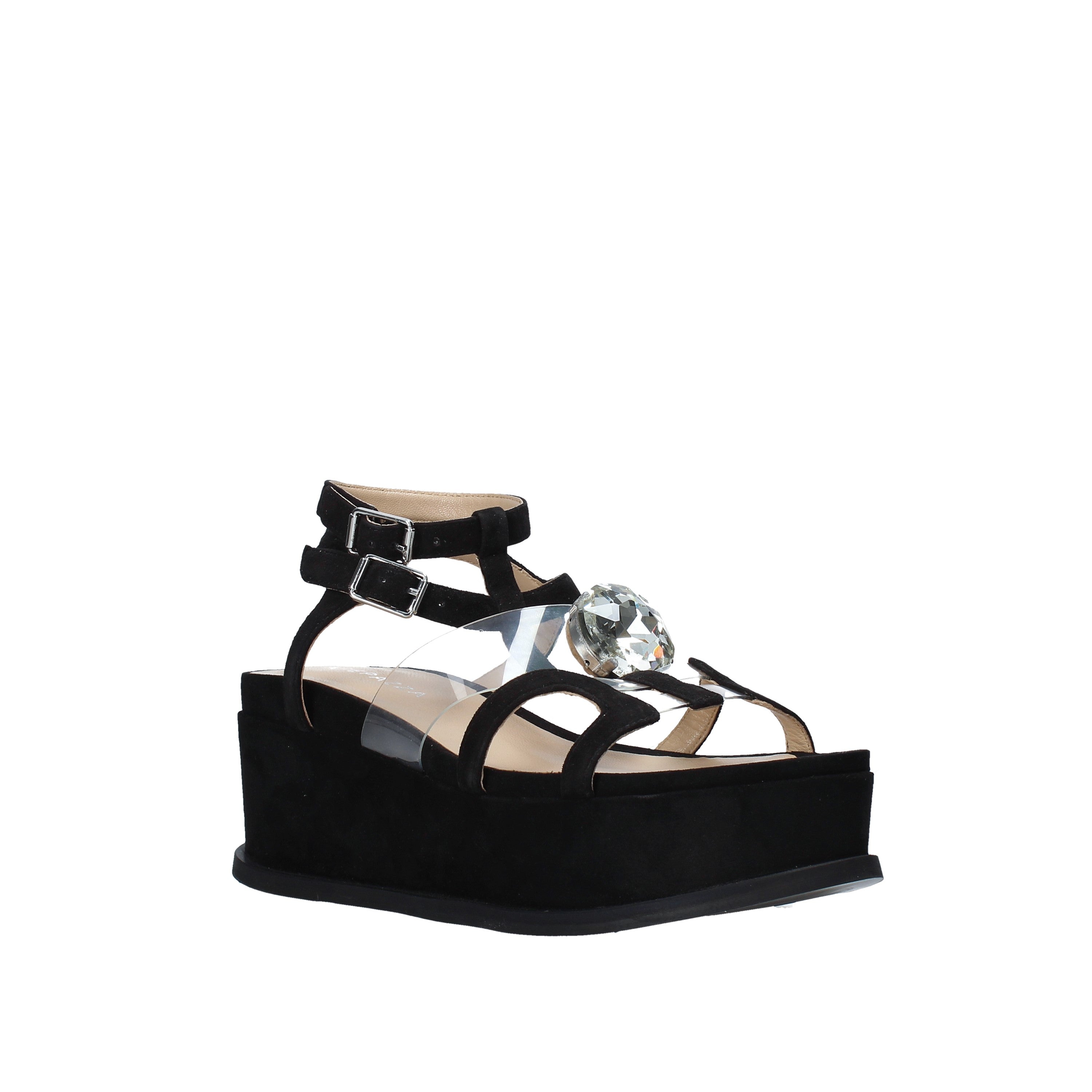 Sandali zeppa Nero Apepazza