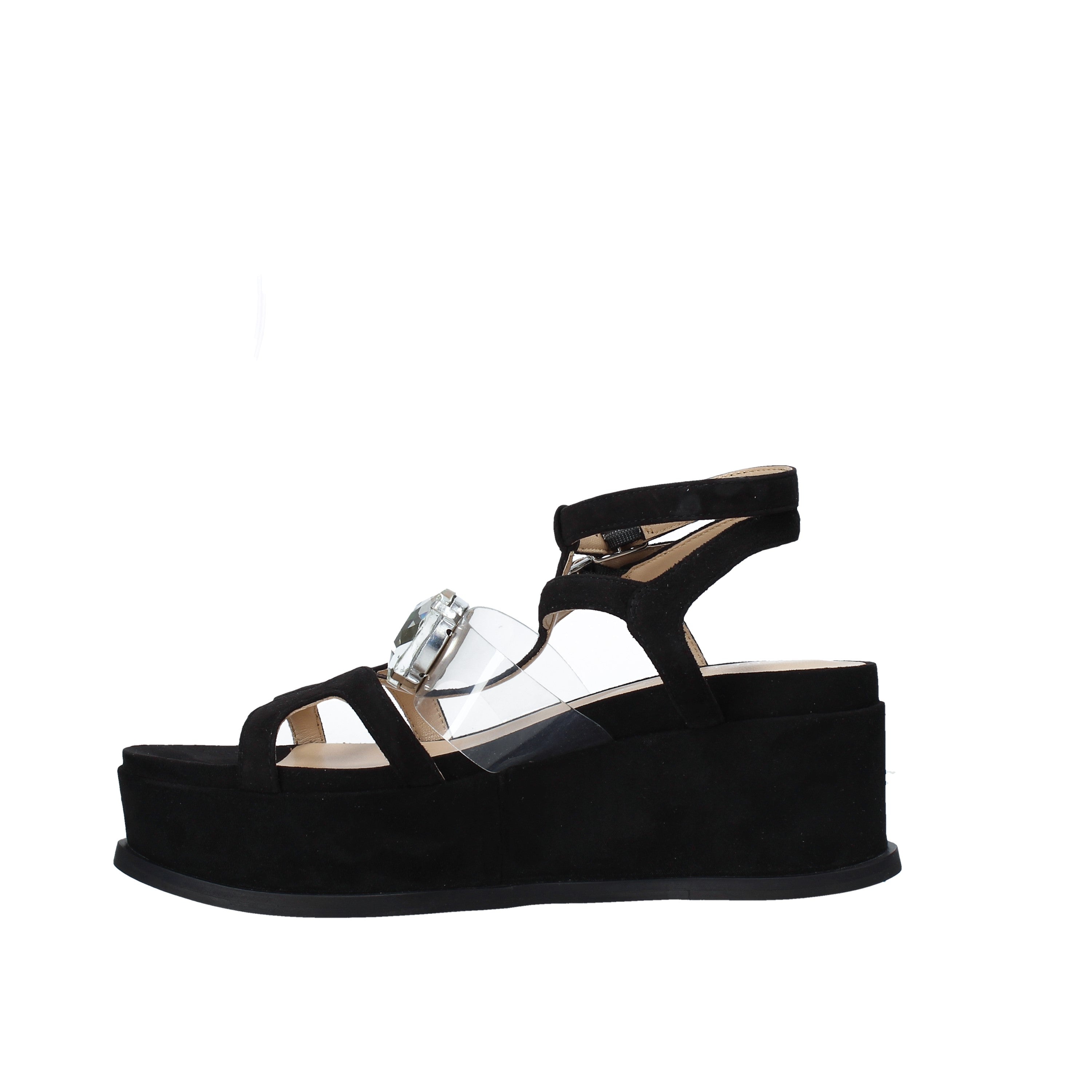 Sandali zeppa Nero Apepazza