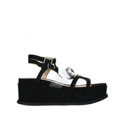 Sandali zeppa Nero Apepazza