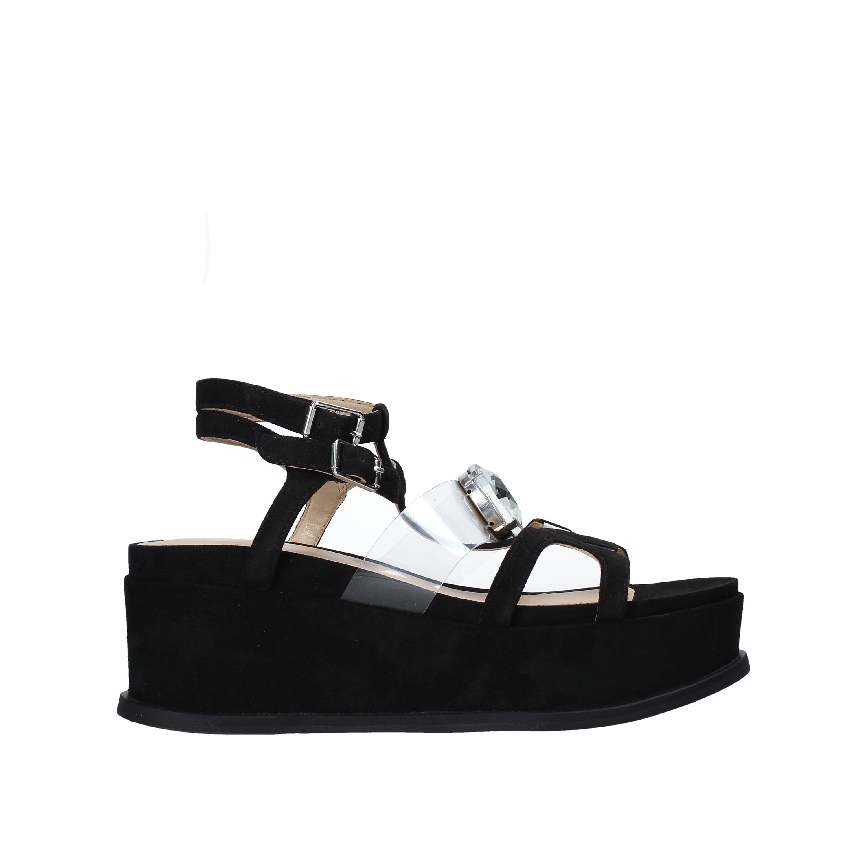 Sandali zeppa Nero Apepazza