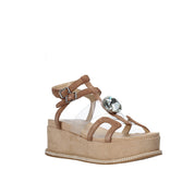 Sandali zeppa Marrone Apepazza