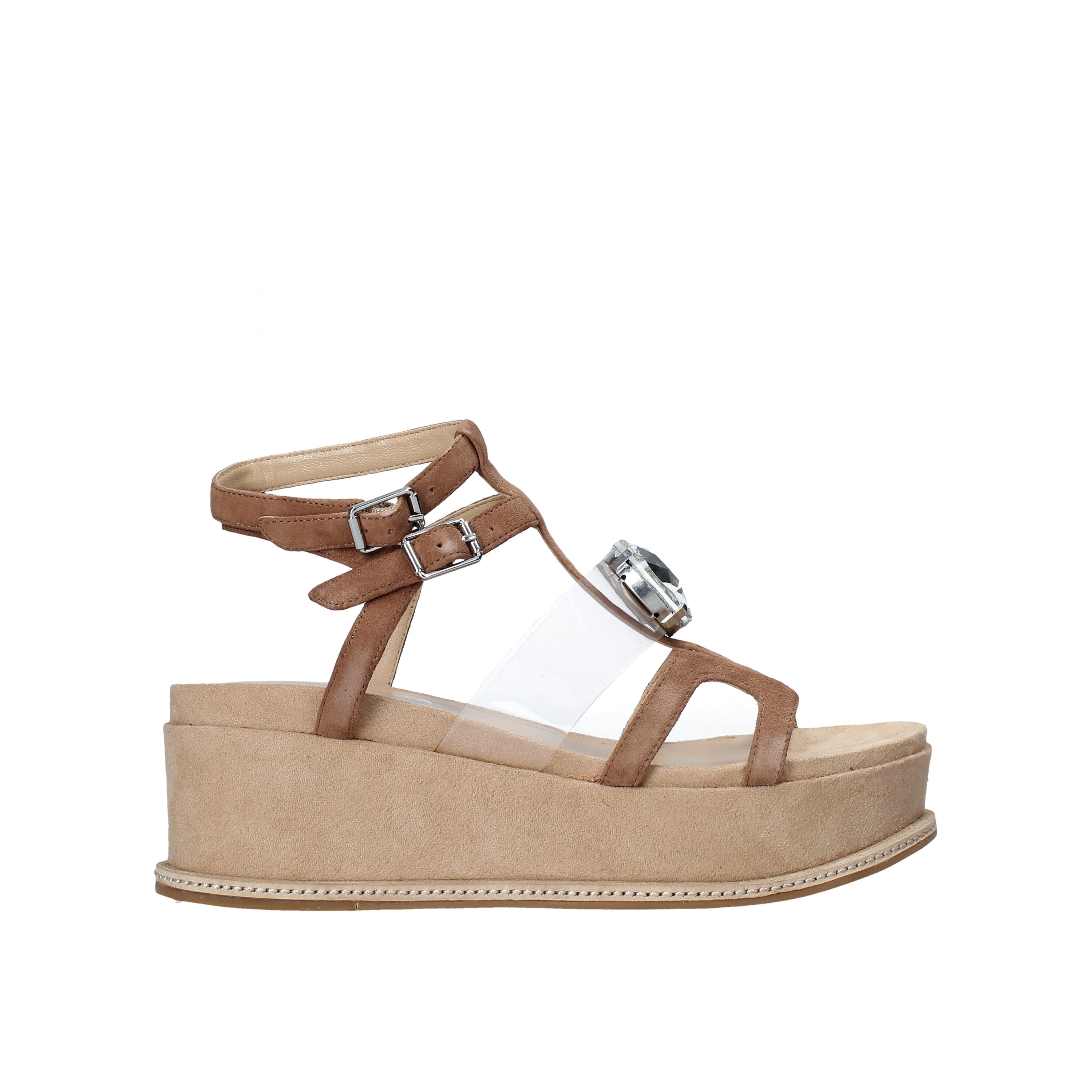 Sandali zeppa Marrone Apepazza