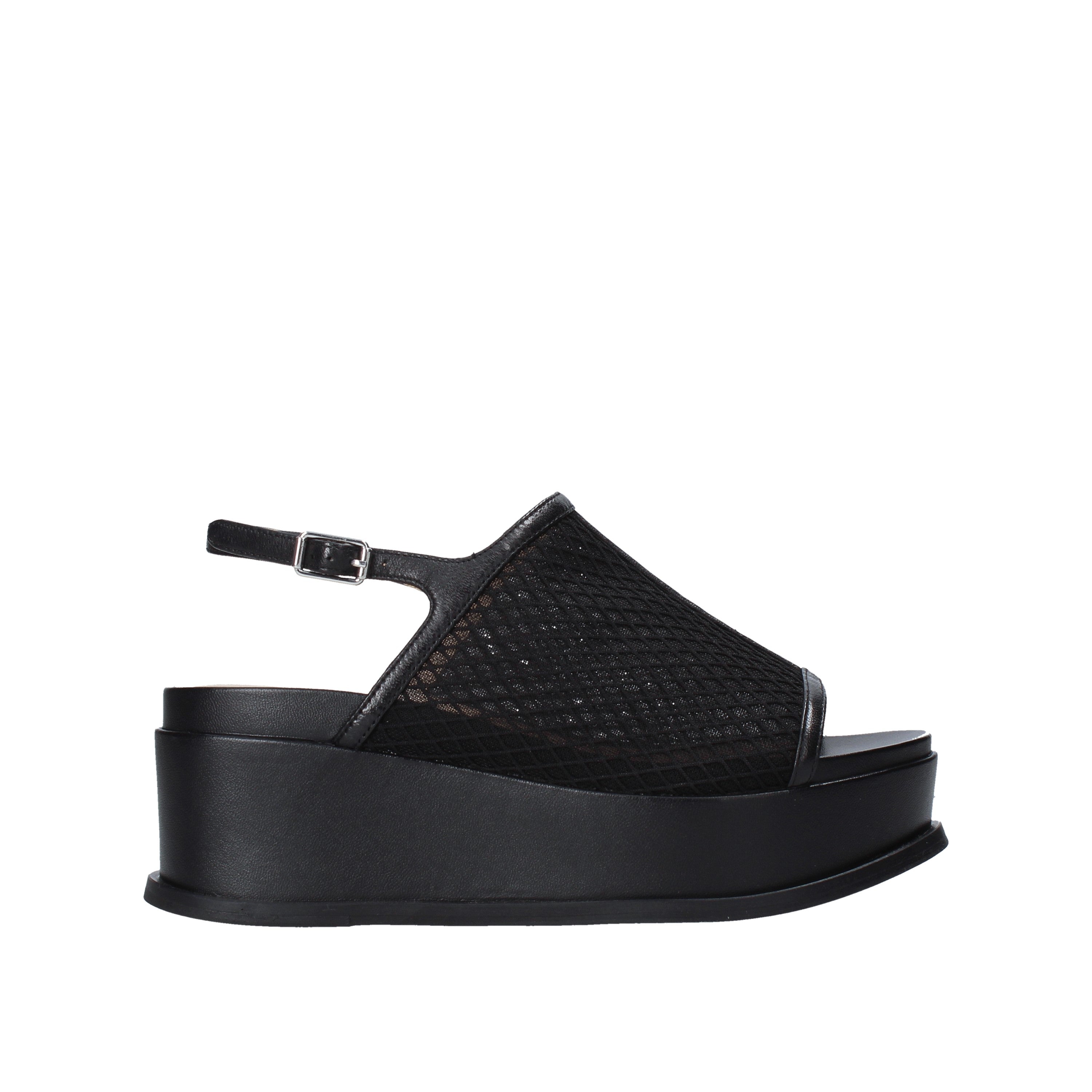 Sandali zeppa Nero Apepazza