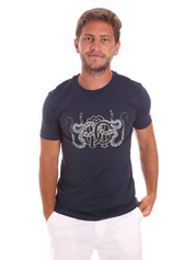 T-shirt Blu Scuro Roberto Cavalli