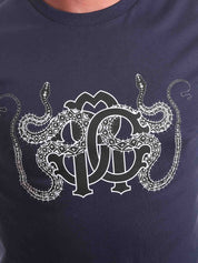 T-shirt Blu Scuro Roberto Cavalli