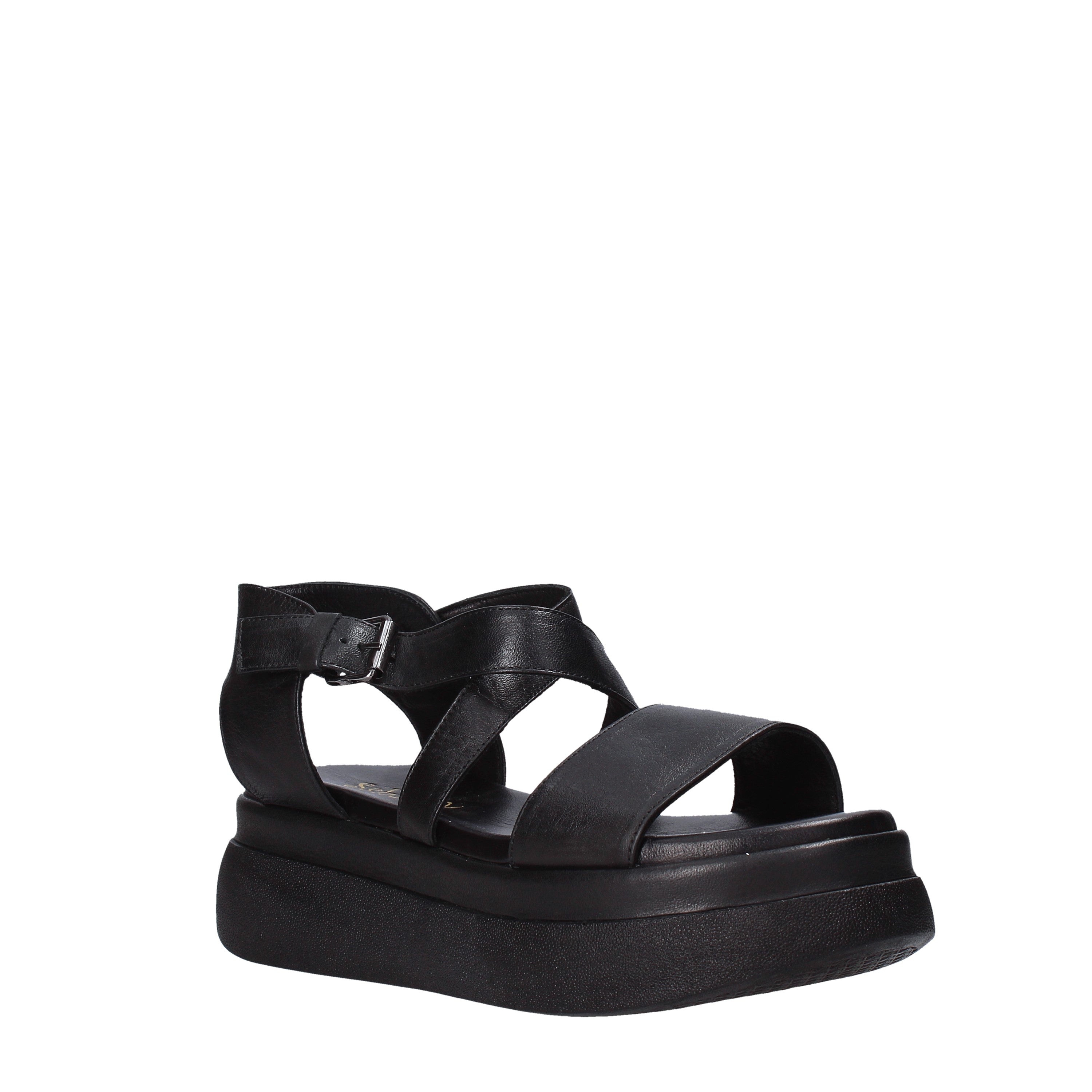 Sandali zeppa Nero Sshady