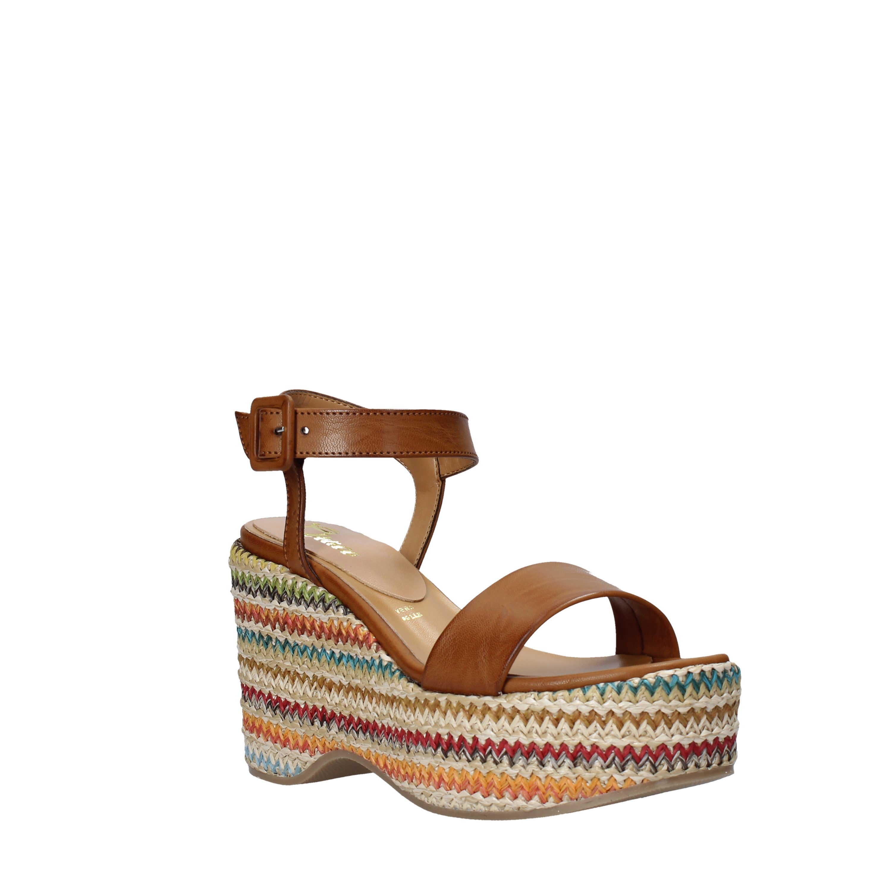 Sandali zeppa Marrone Grace Shoes