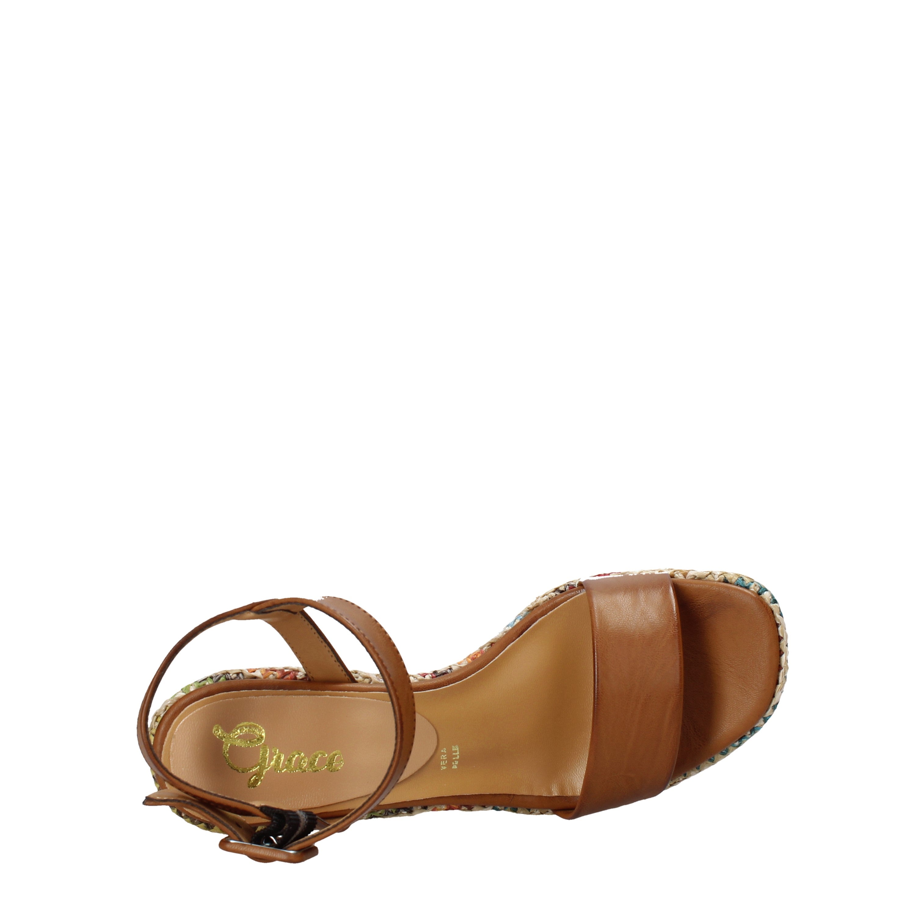 Sandali zeppa Marrone Grace Shoes