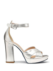 Sandali tacco Argentato Alberto Guardiani