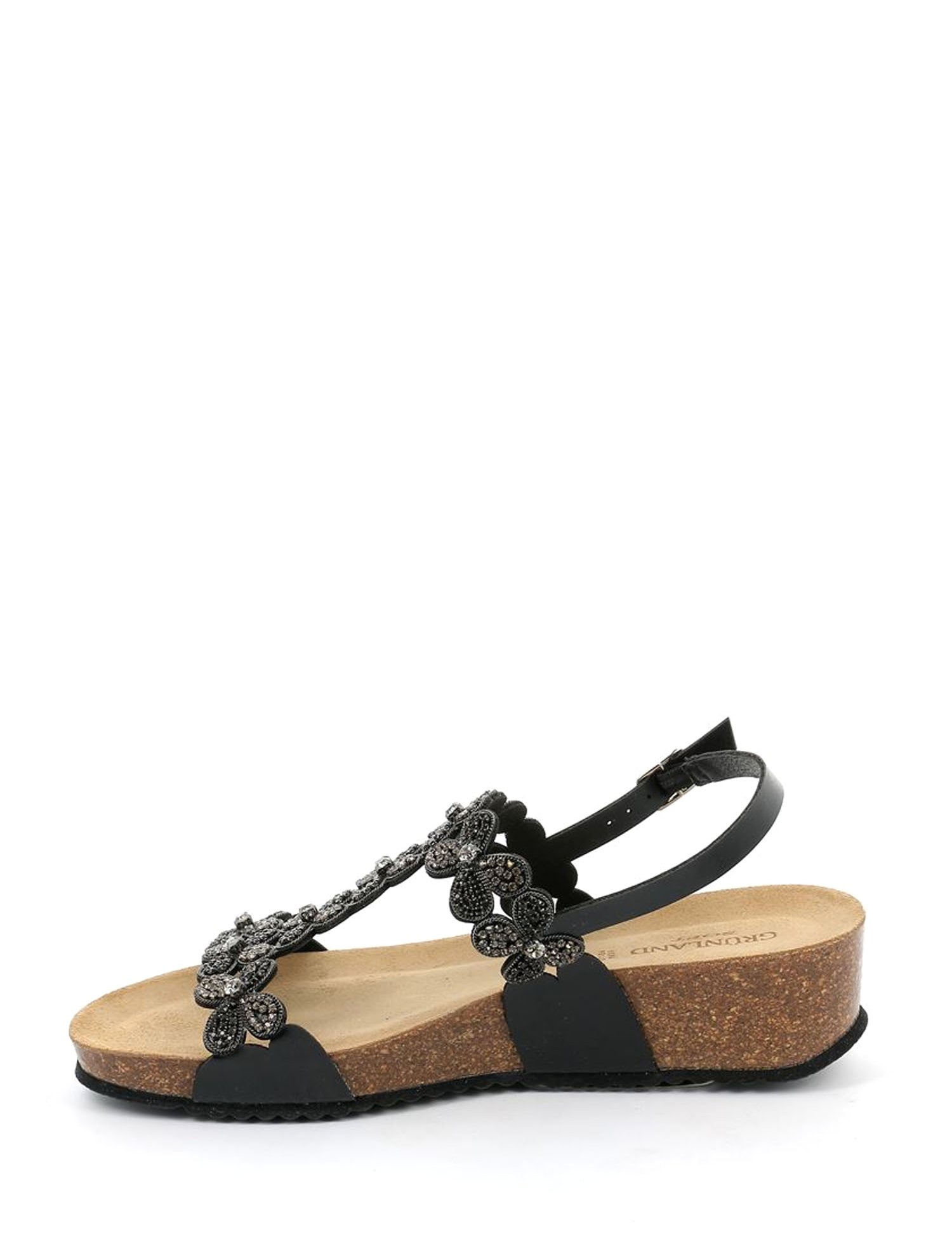 Sandali zeppa Nero Grunland