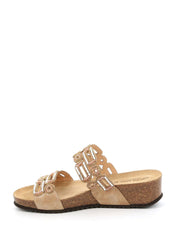 Sandali zeppa Beige Grunland