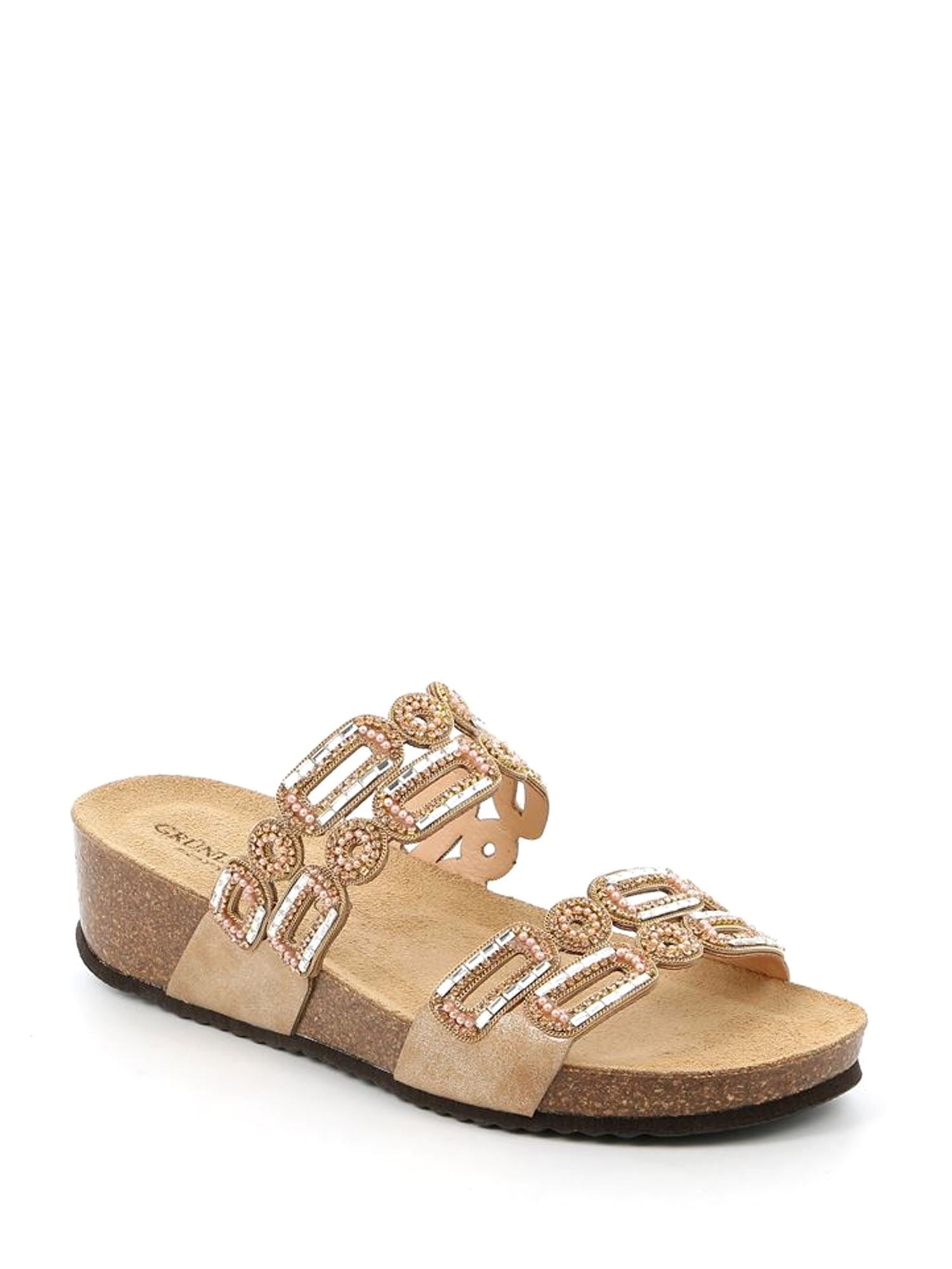 Sandali zeppa Beige Grunland