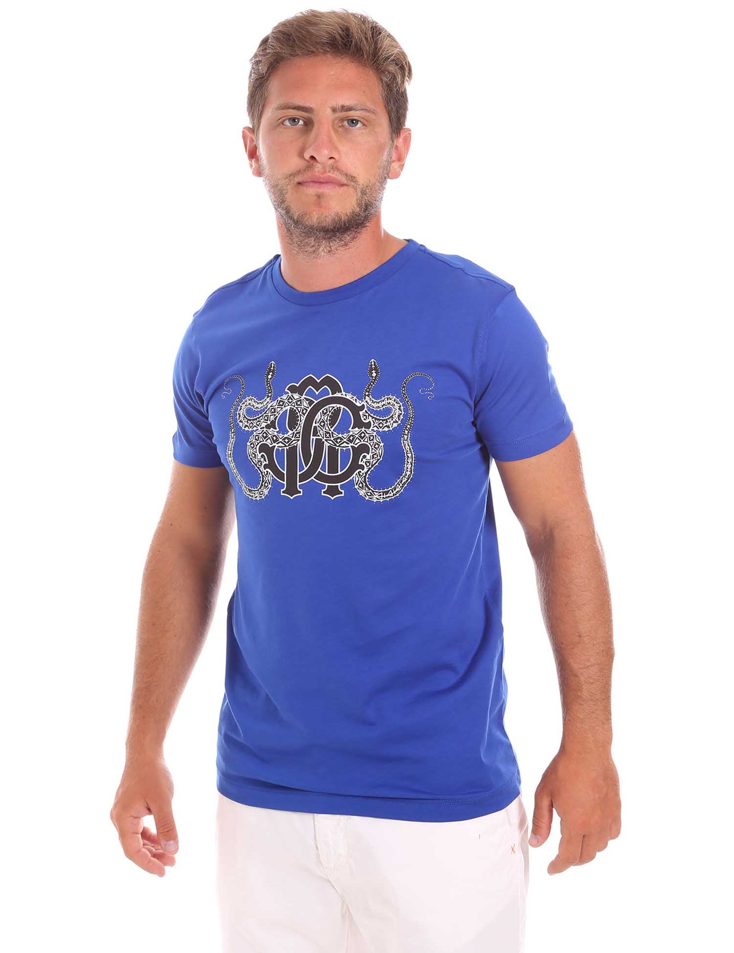T-shirt Blu Roberto Cavalli
