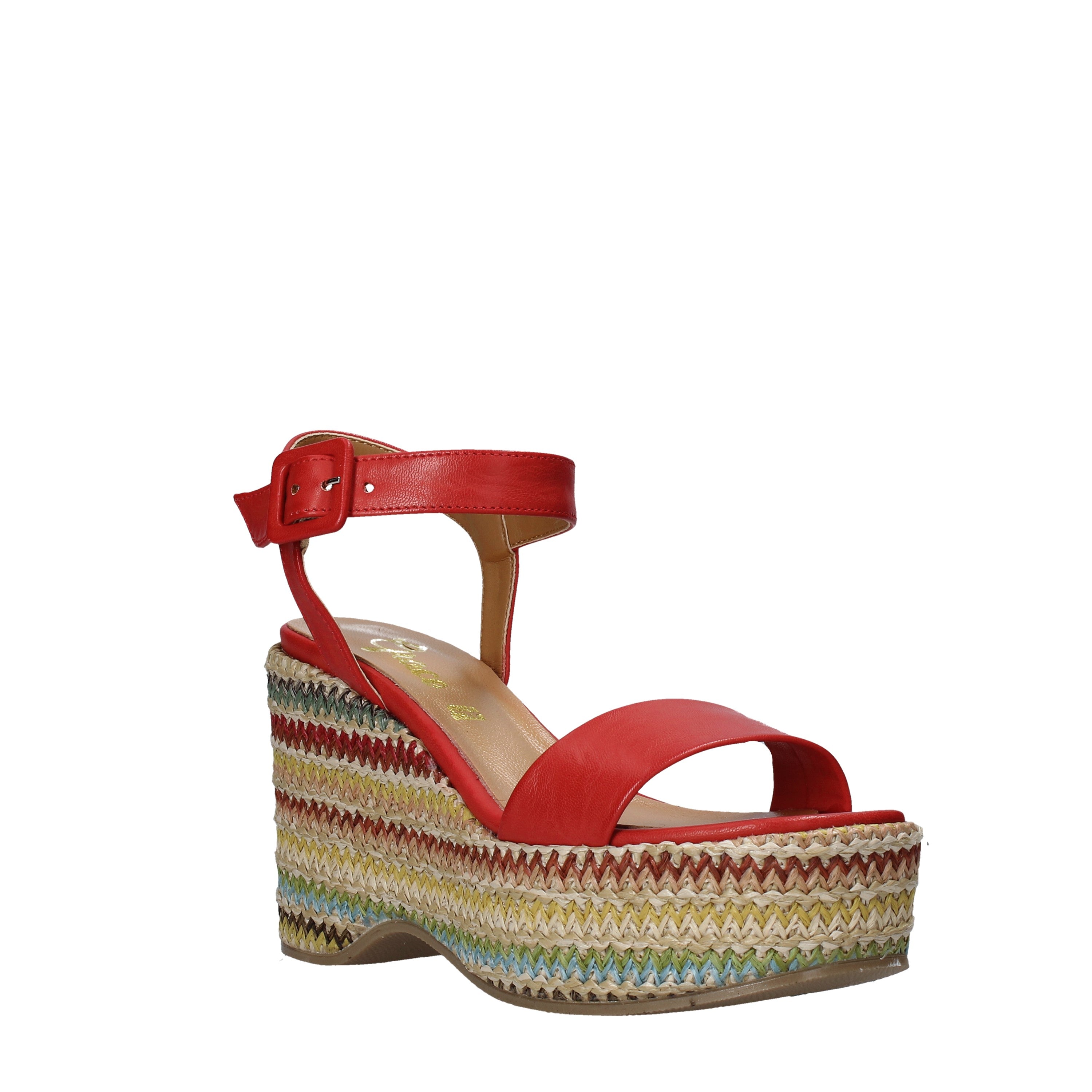 Sandali zeppa Rosso Grace Shoes
