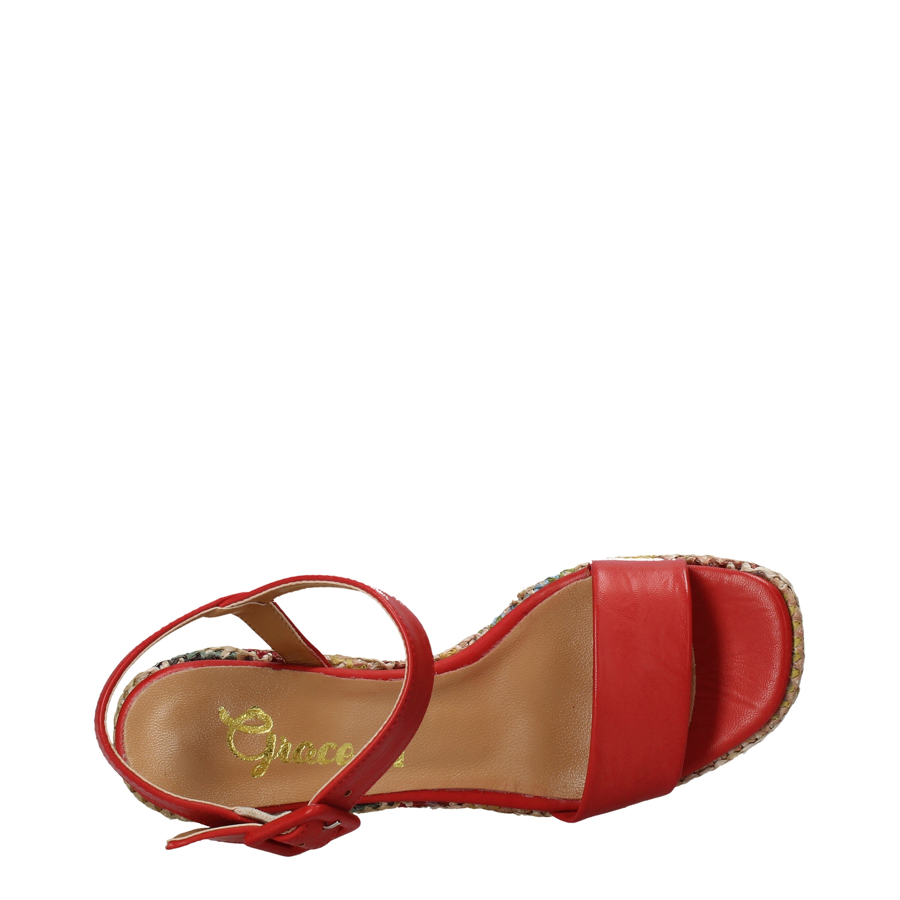 Sandali zeppa Rosso Grace Shoes