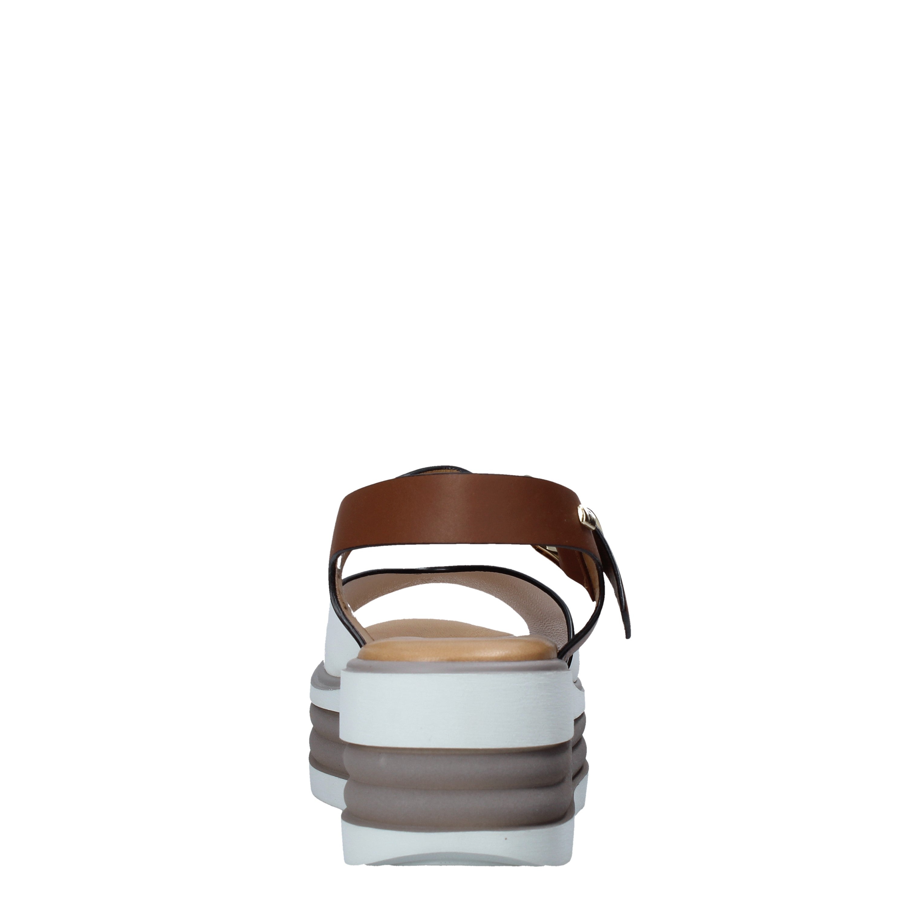 Sandali zeppa Marrone Valleverde