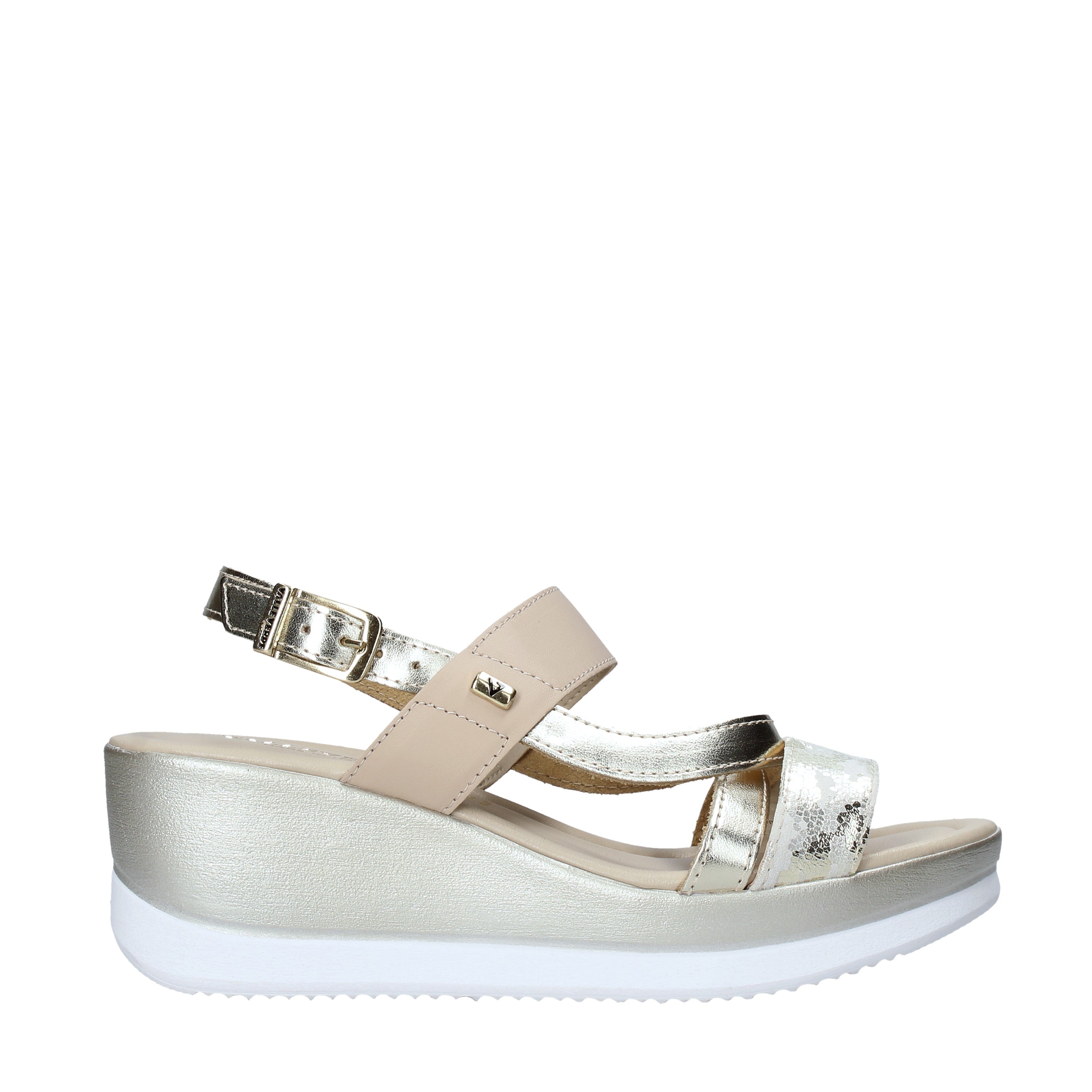 Sandali zeppa Dorato Valleverde