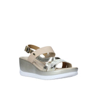 Sandali zeppa Dorato Valleverde