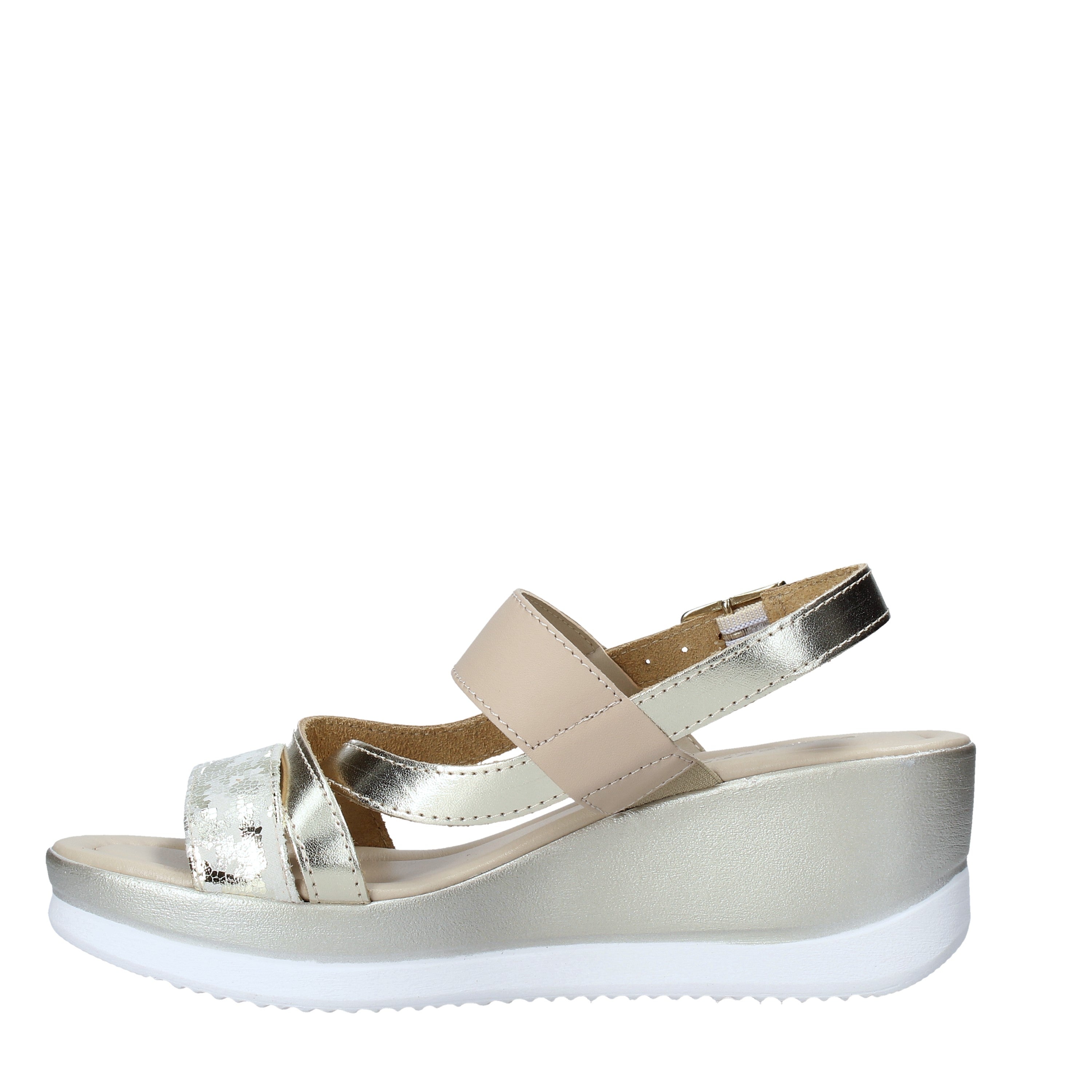 Sandali zeppa Dorato Valleverde