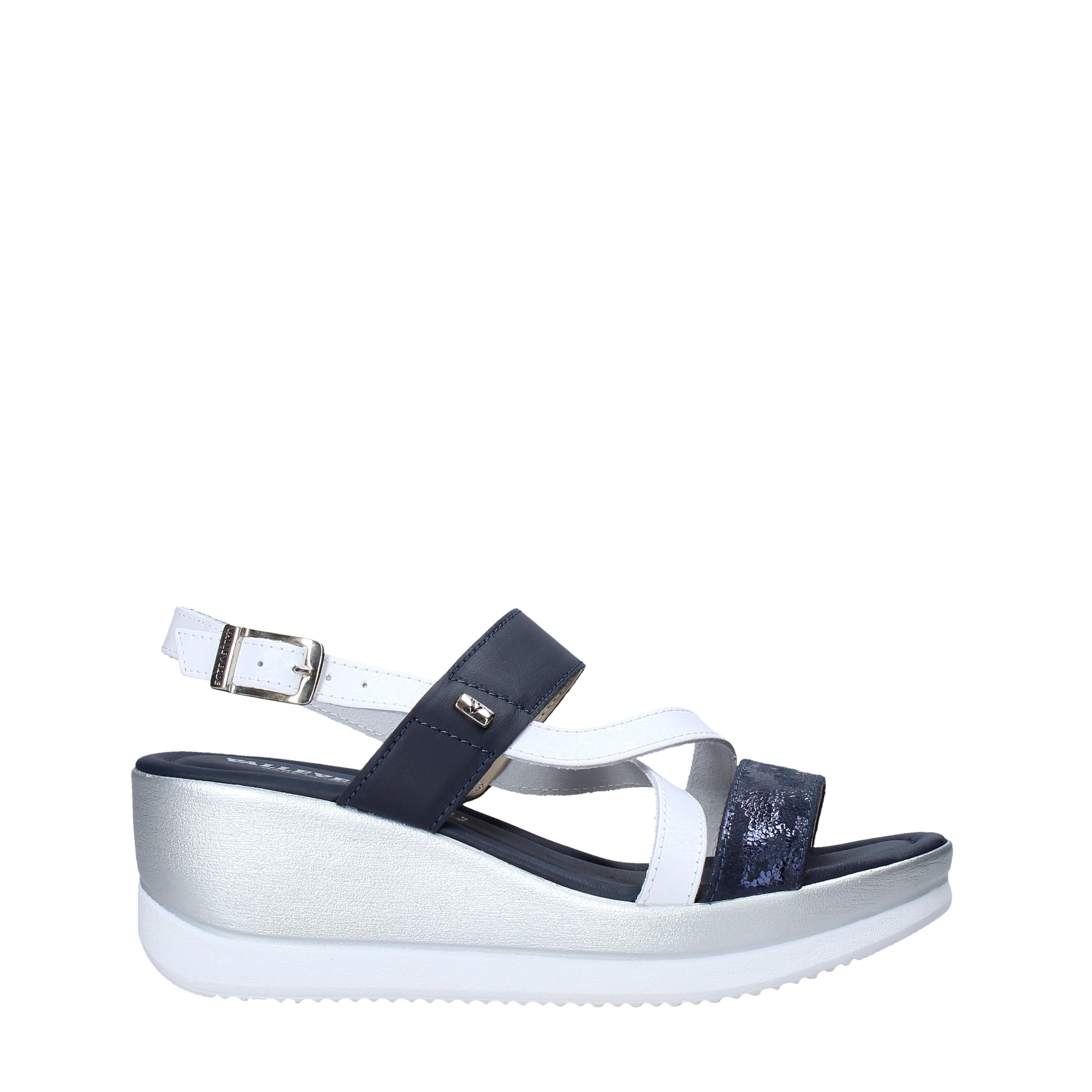 Sandali zeppa Blu Valleverde