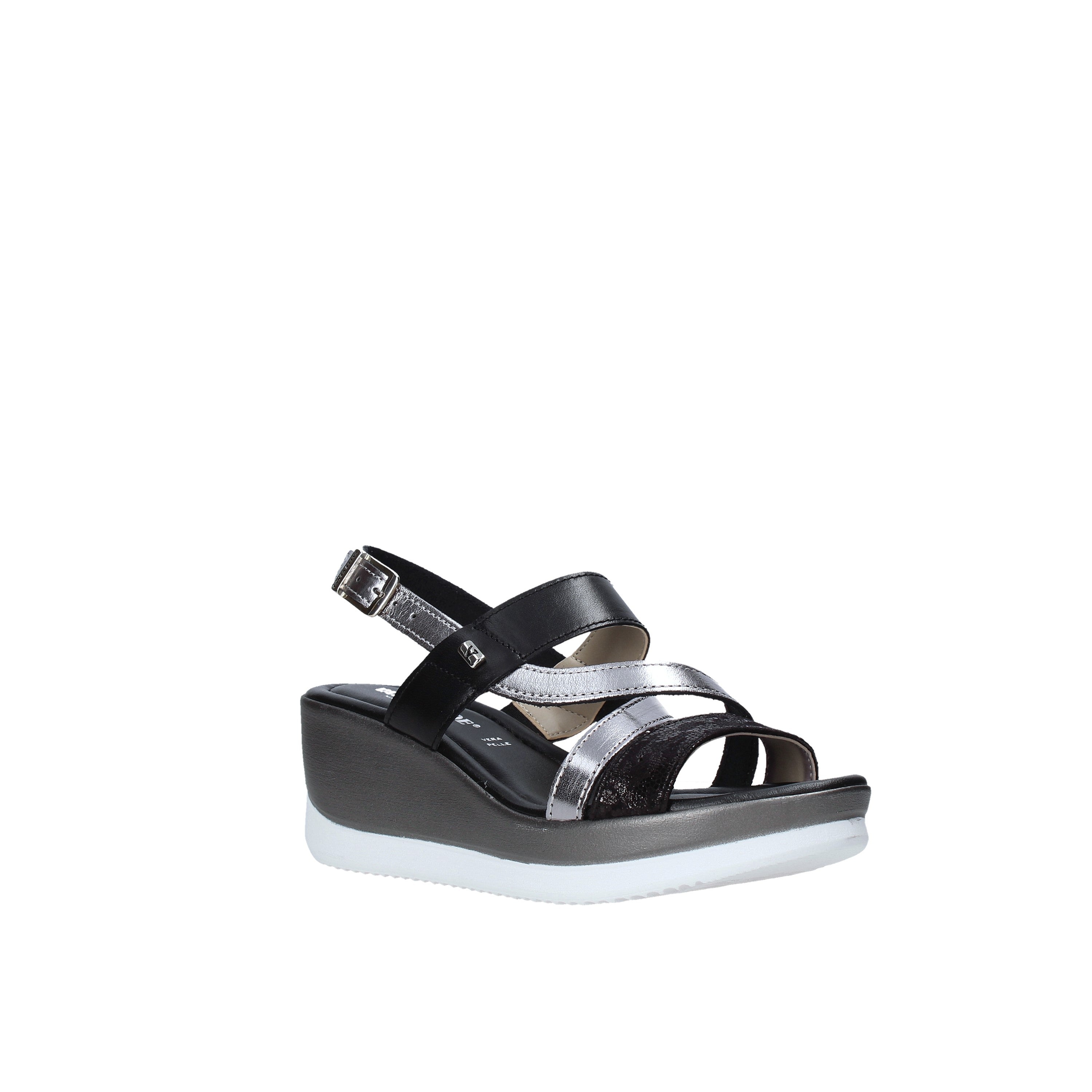 Sandali zeppa Nero Valleverde