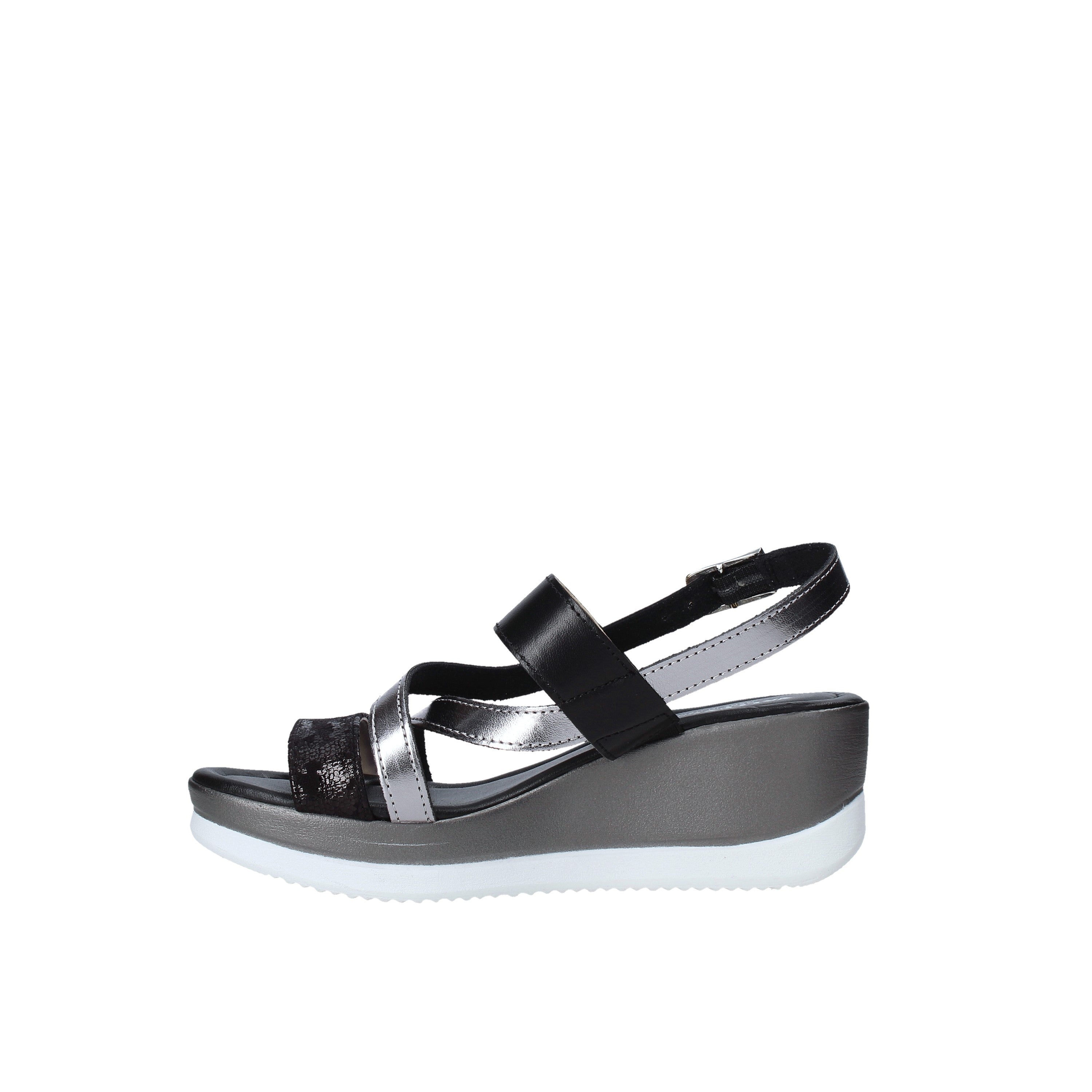 Sandali zeppa Nero Valleverde