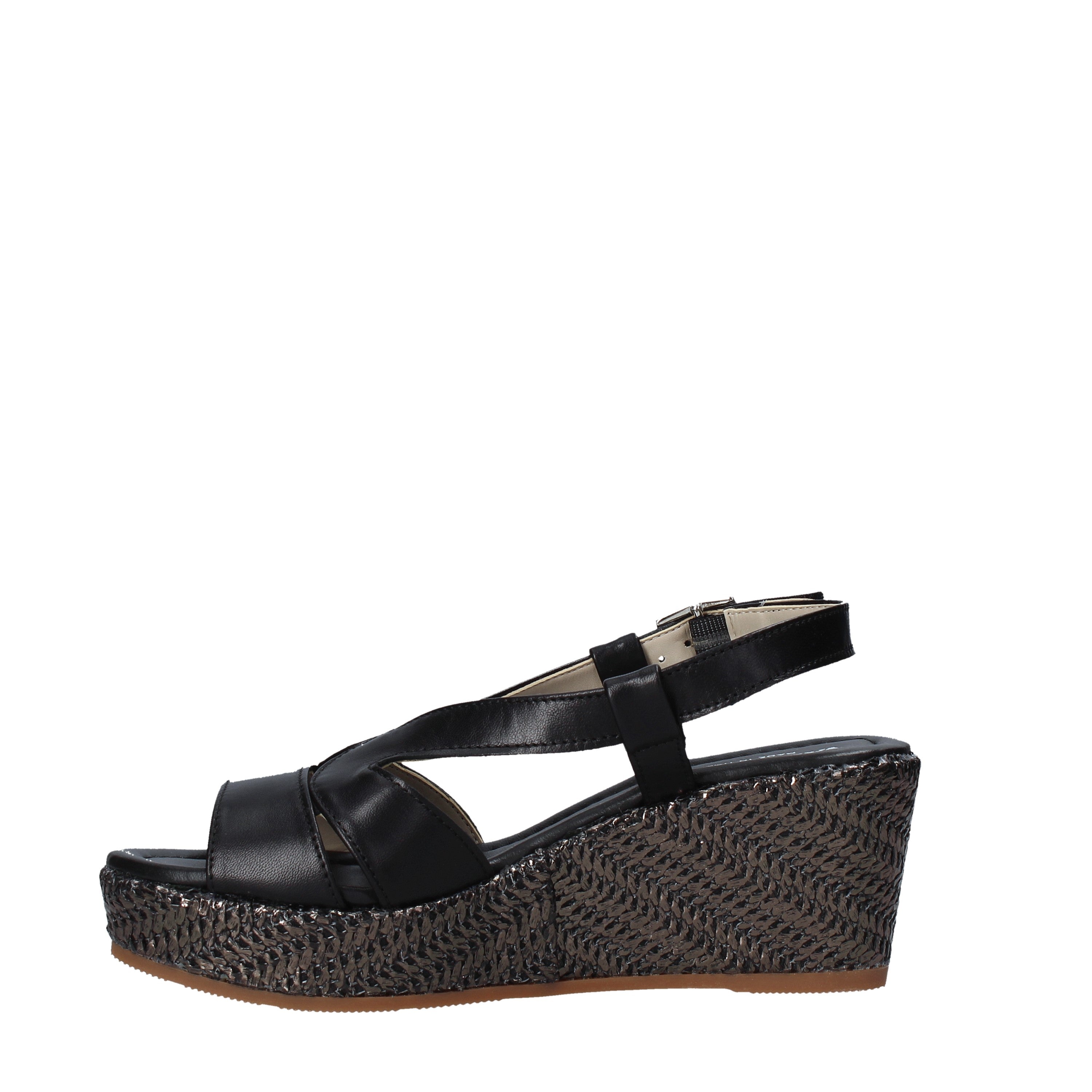 Sandali zeppa Nero Valleverde