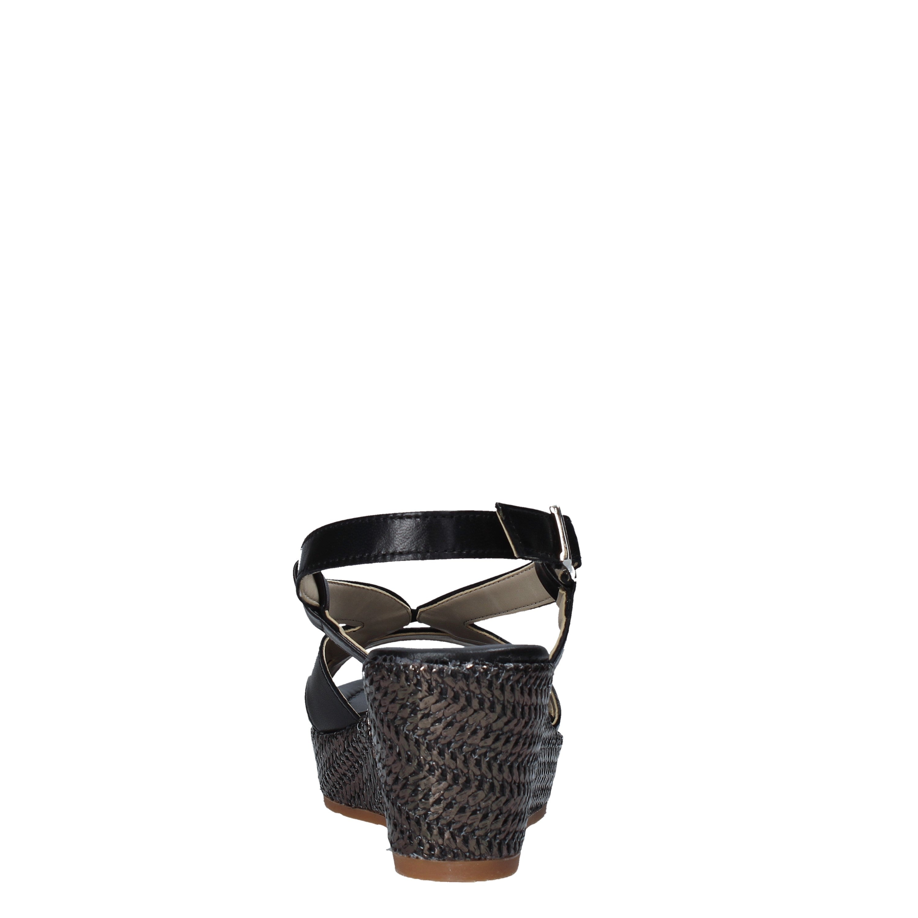 Sandali zeppa Nero Valleverde