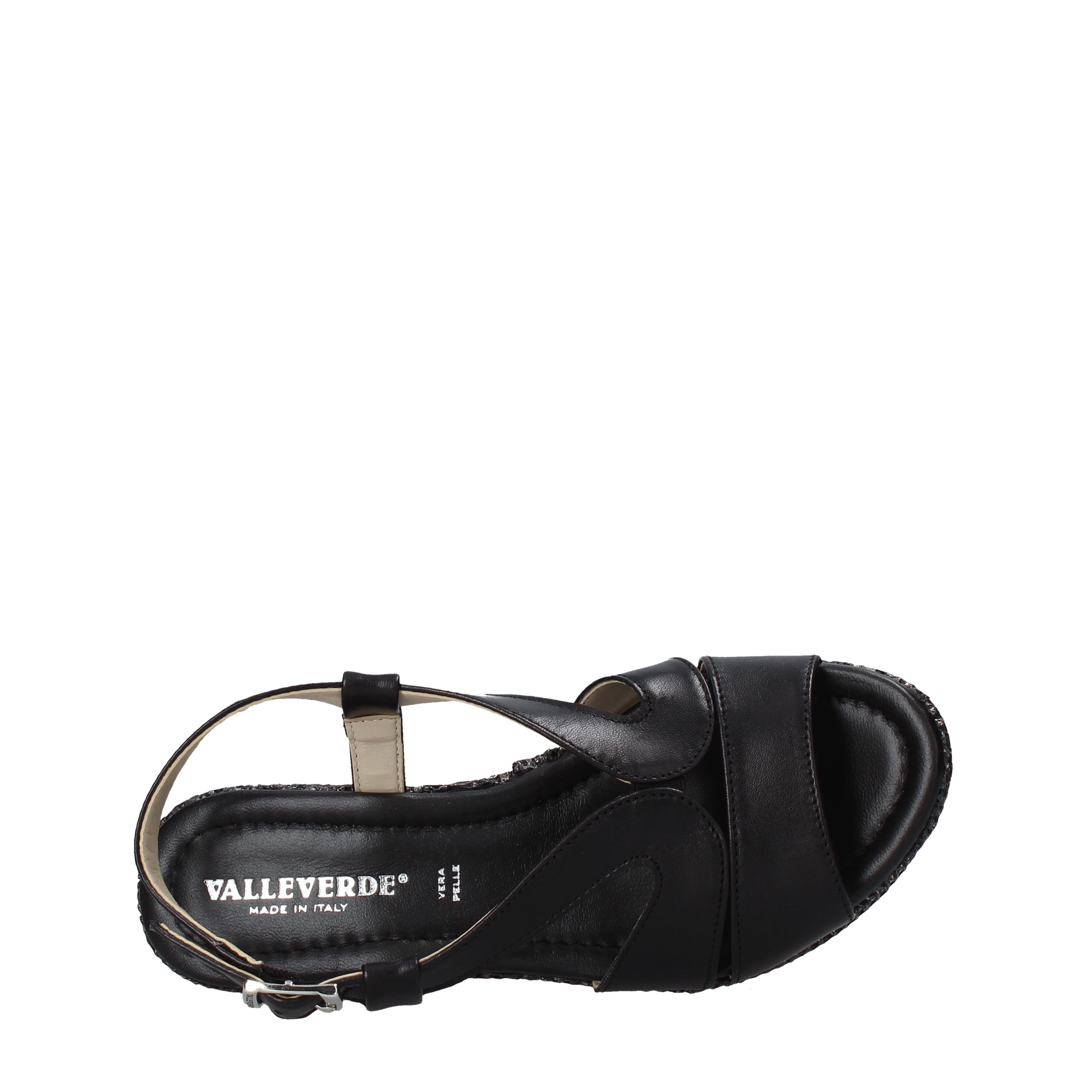 Sandali zeppa Nero Valleverde