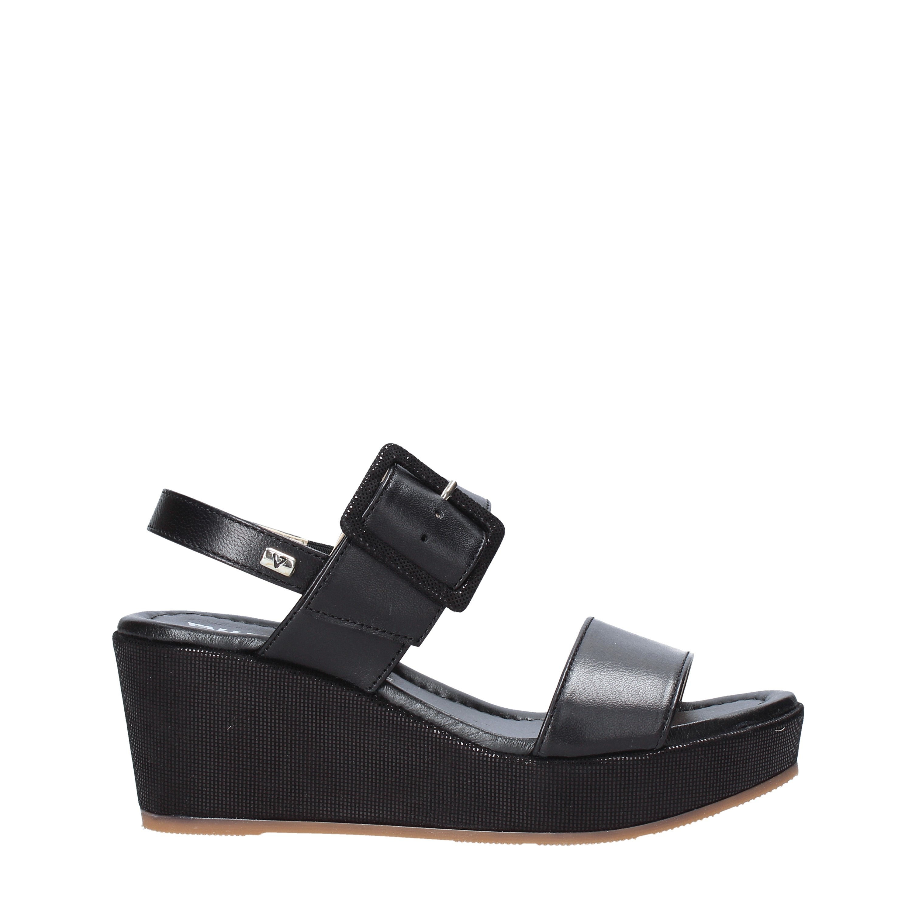 Sandali zeppa Nero Valleverde