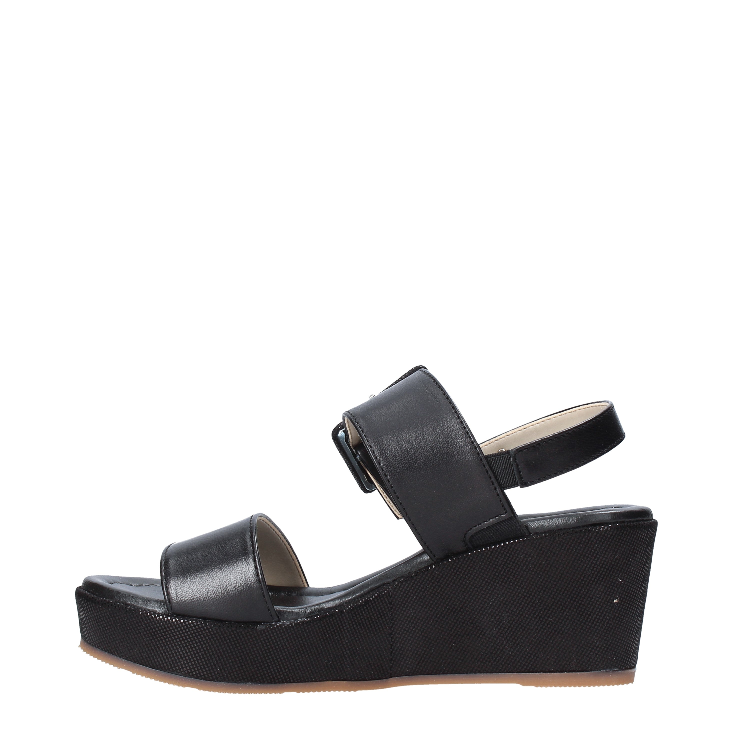 Sandali zeppa Nero Valleverde